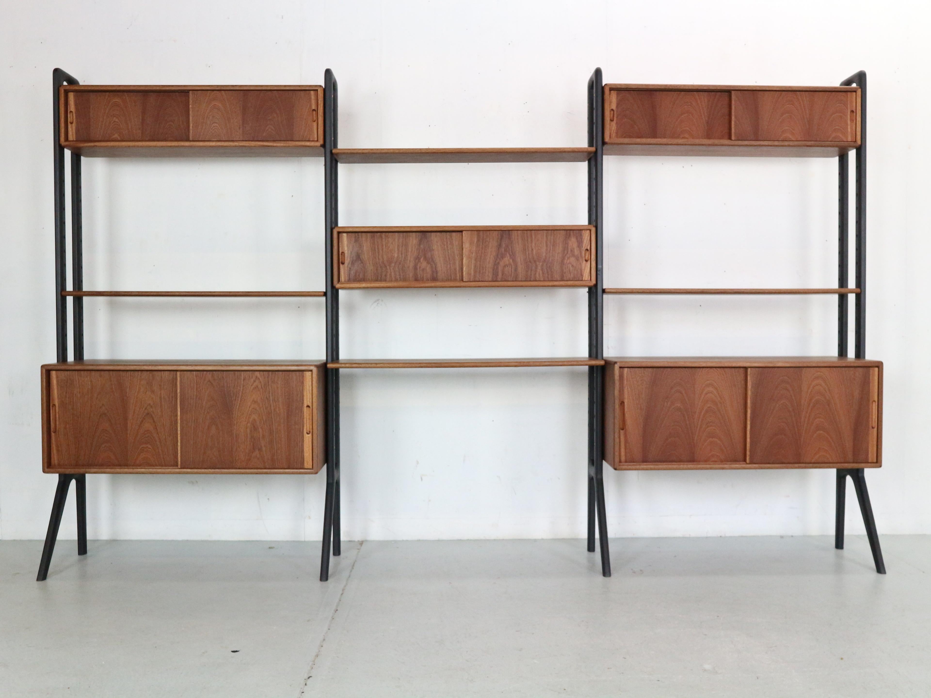 Mid-Century Modern Kurt Østervig Modular Teak Room Divider, Free Standing Wall Unit, 1960's Denmark