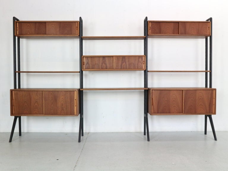 Mid-Century Modern Kurt Østervig Modular Teak Room Divider, Free Standing Wall Unit, 1960's Denmark For Sale