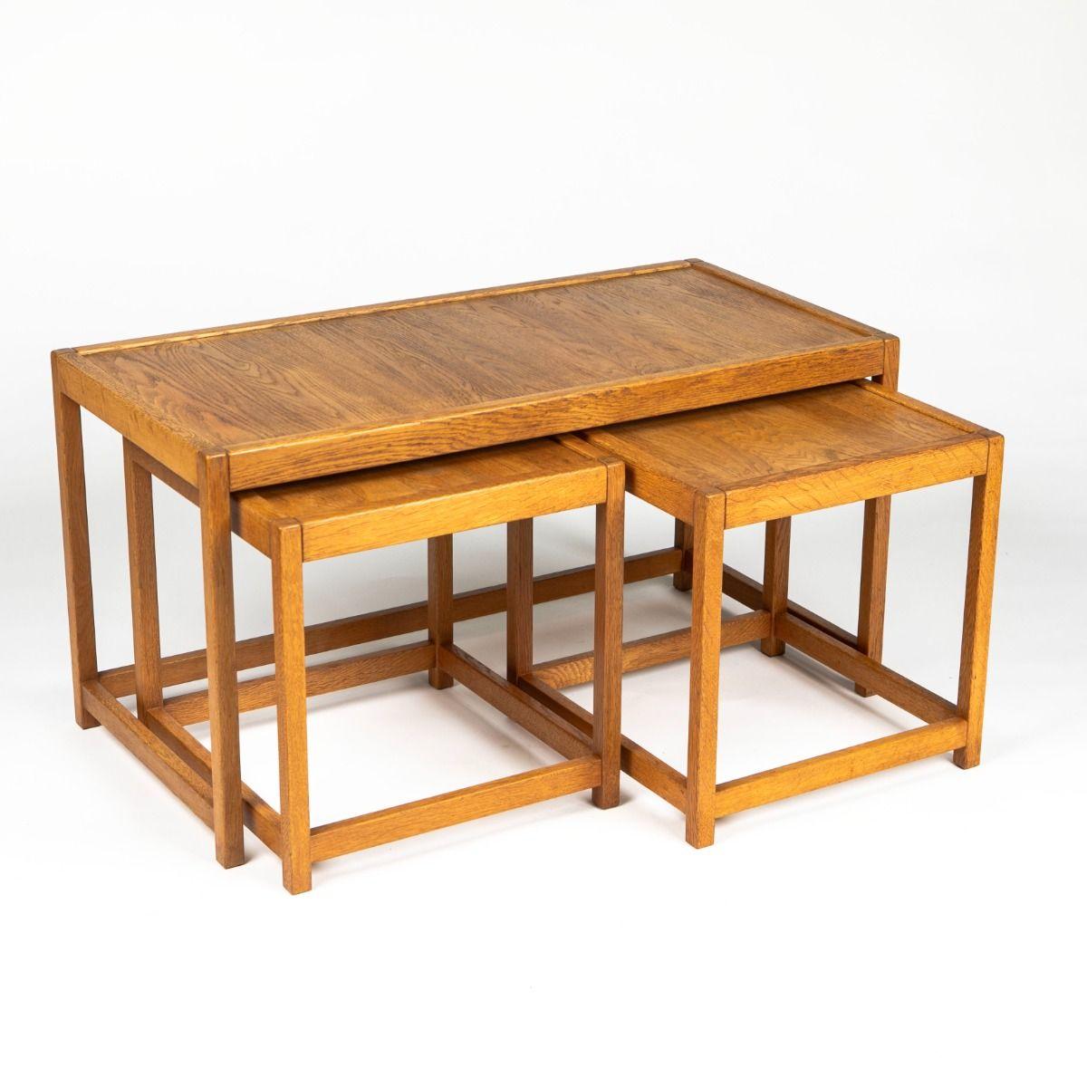Danish Kurt Østervig Nesting Tables in Solid Oak for KP Møbler For Sale