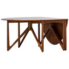 Retro Kurt Østervig, Oval Drop-Leaf Table in Teak for Jason Møbler, 1962, Denmark