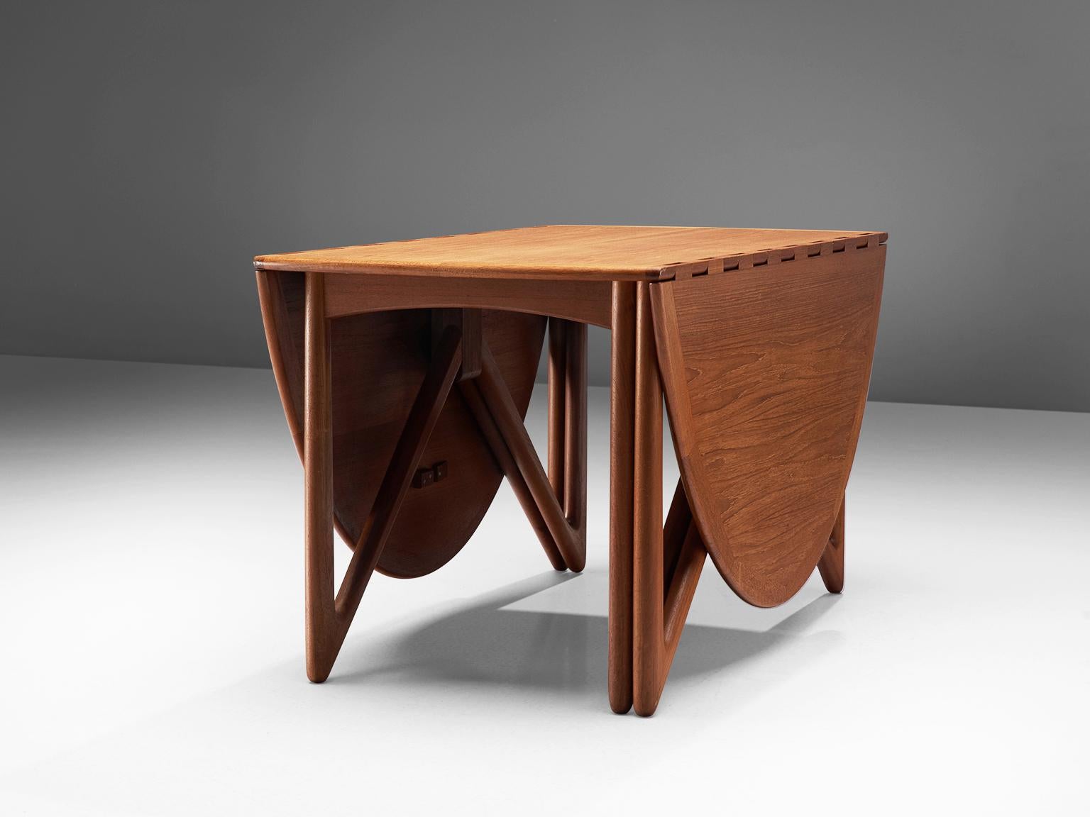 Scandinavian Modern Kurt Østervig Oval Drop-Leaf Table in Teak