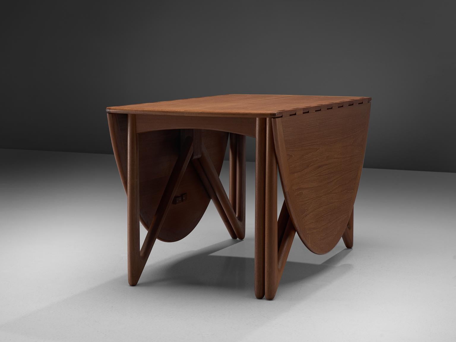 Scandinavian Modern Kurt Østervig Oval Drop-Leaf Table in Teak