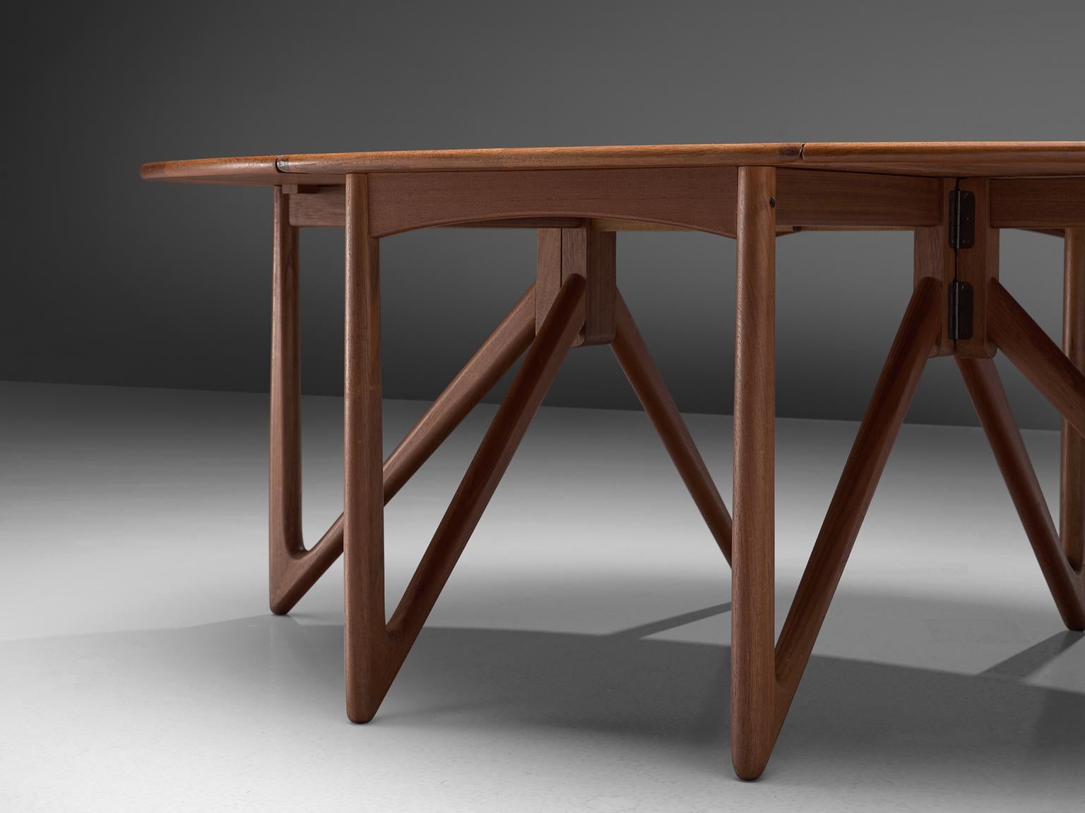 Danish Kurt Østervig Oval Drop-Leaf Table in Teak