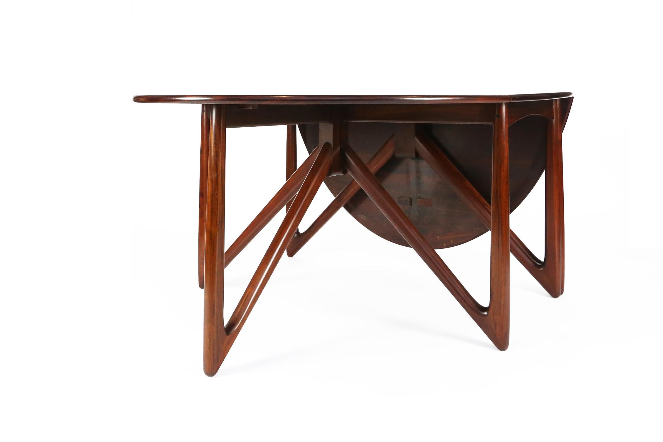 Kurt Østervig Rosewood Drop Leaf Dining Table for Jason Møbler, 1960s For Sale 1