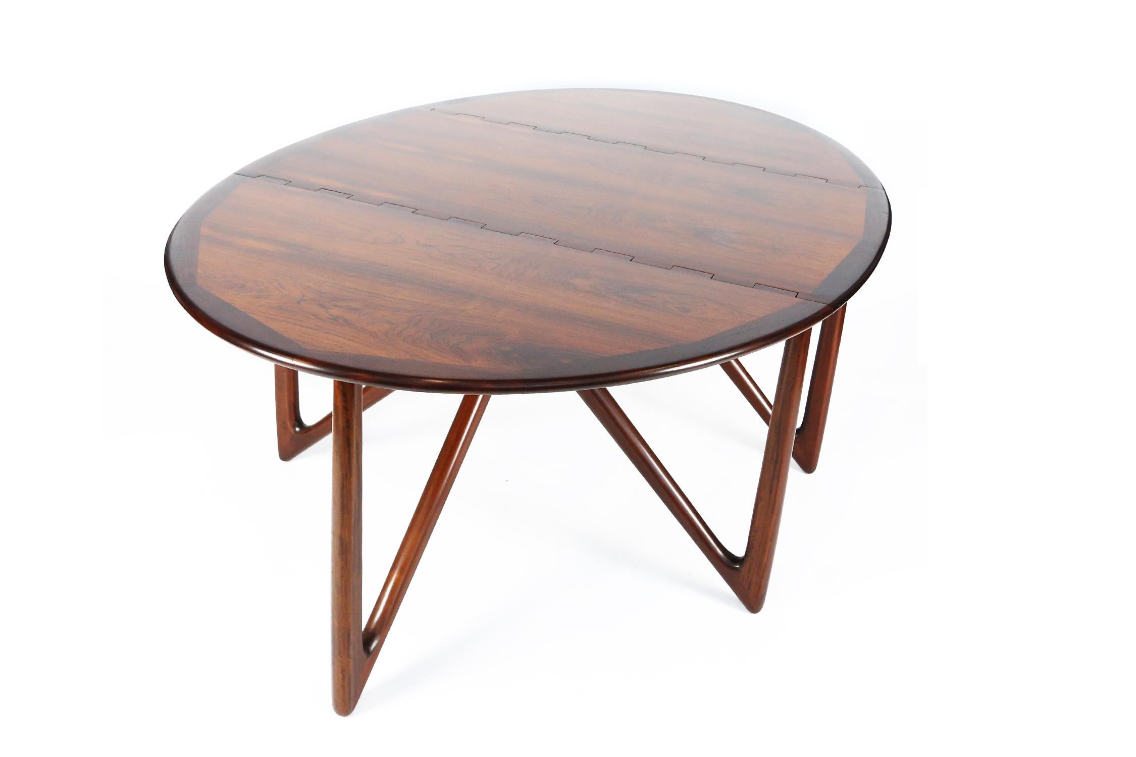 Kurt Østervig Rosewood Drop Leaf Dining Table for Jason Møbler, 1960s For Sale 3