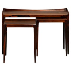 Tavolini in legno di palissandro Kurt Østervig Modello 223 per Jason Møbler, Danimarca, anni '50