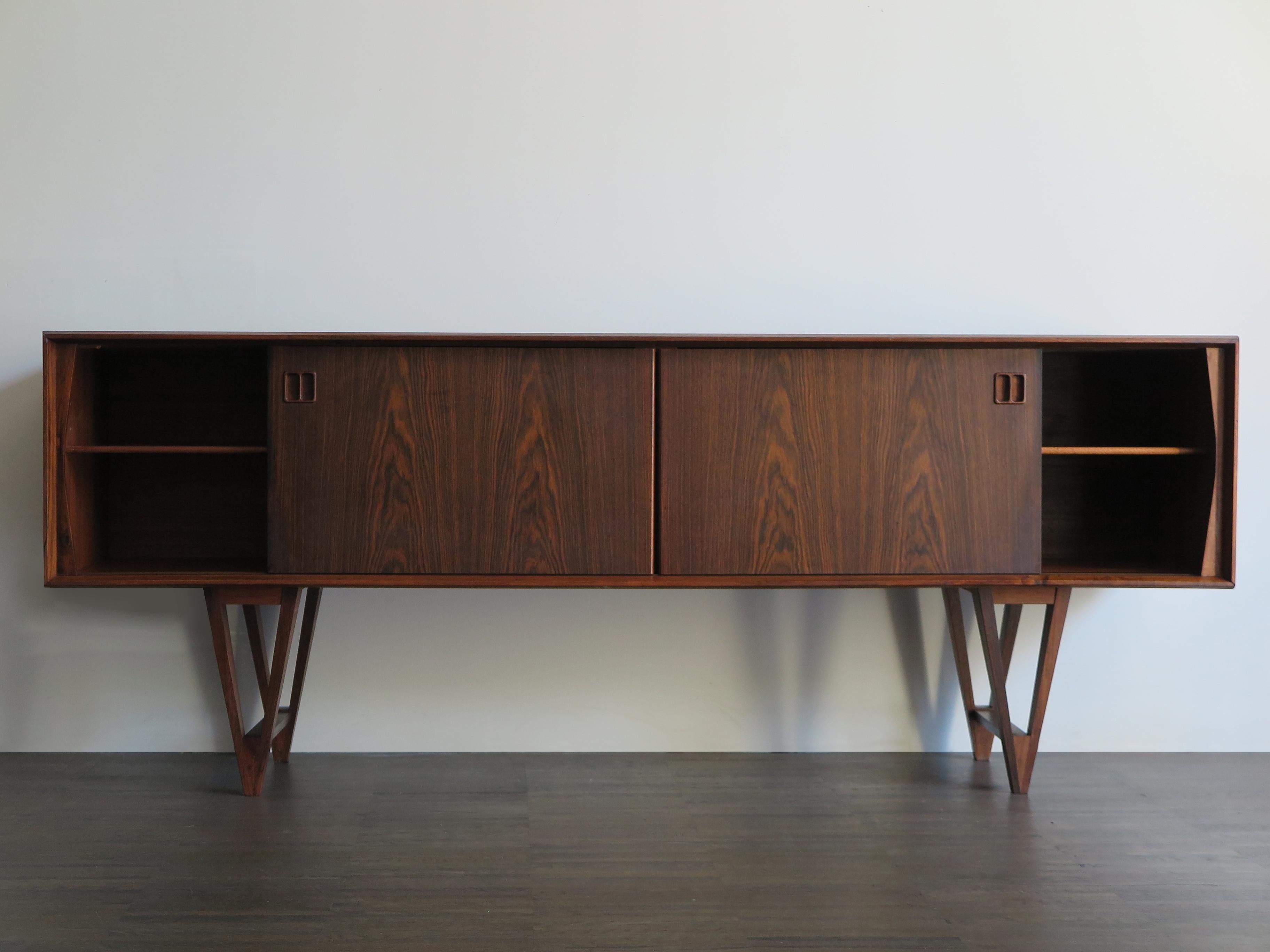 Scandinavian Modern Kurt Østervig Scandinavian Mid-Century Modern Design Dark Wood Sideboard, 1950s
