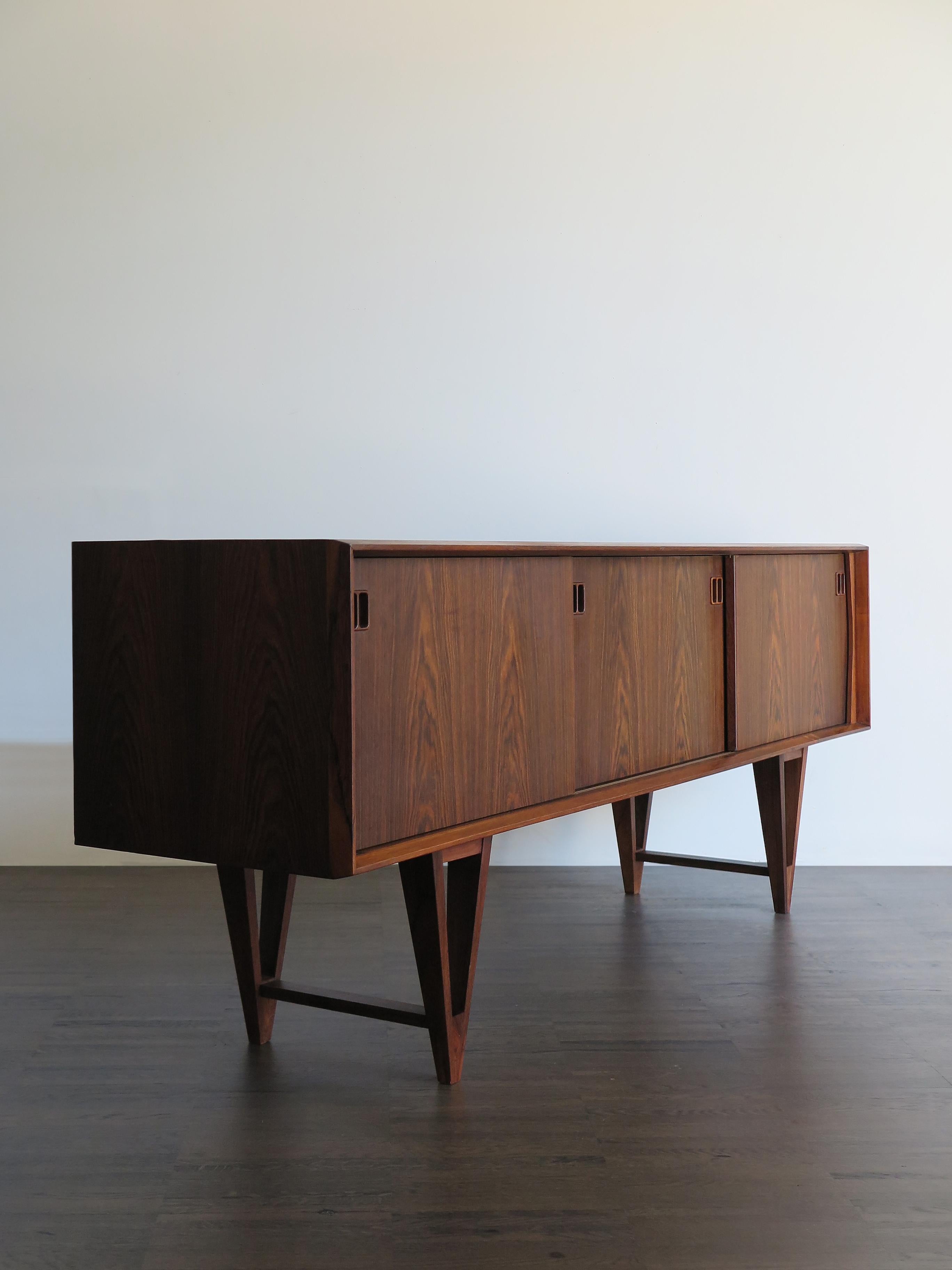 Veneer Kurt Østervig Scandinavian Mid-Century Modern Design Dark Wood Sideboard, 1950s