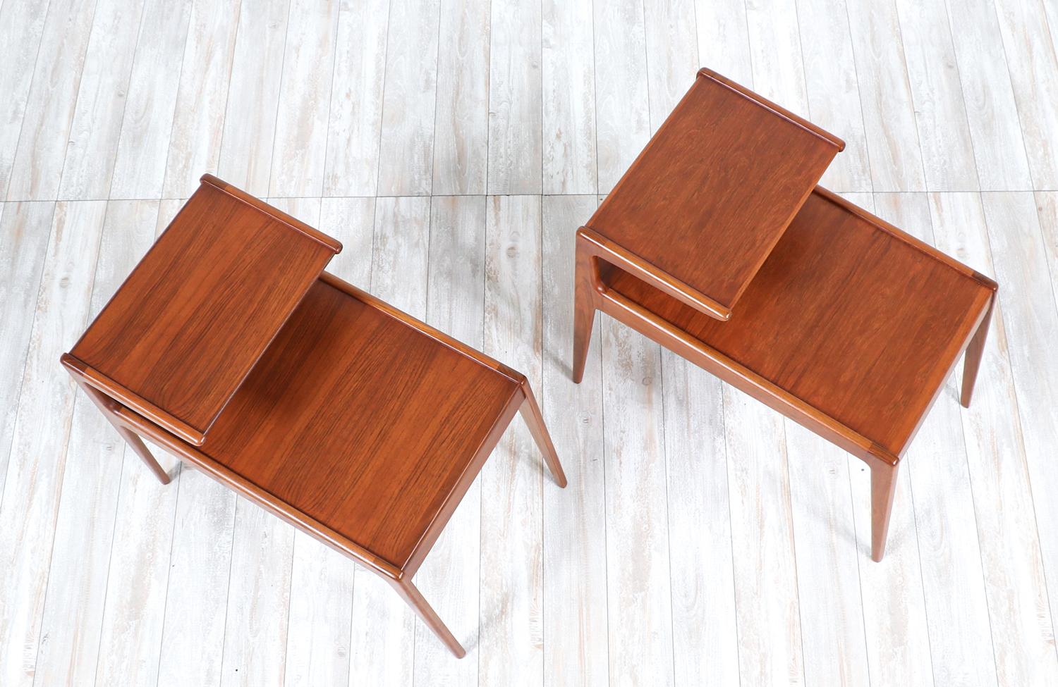 Kurt Østervig Sculpted Teak Side Tables for Jason Møbler In Excellent Condition In Los Angeles, CA