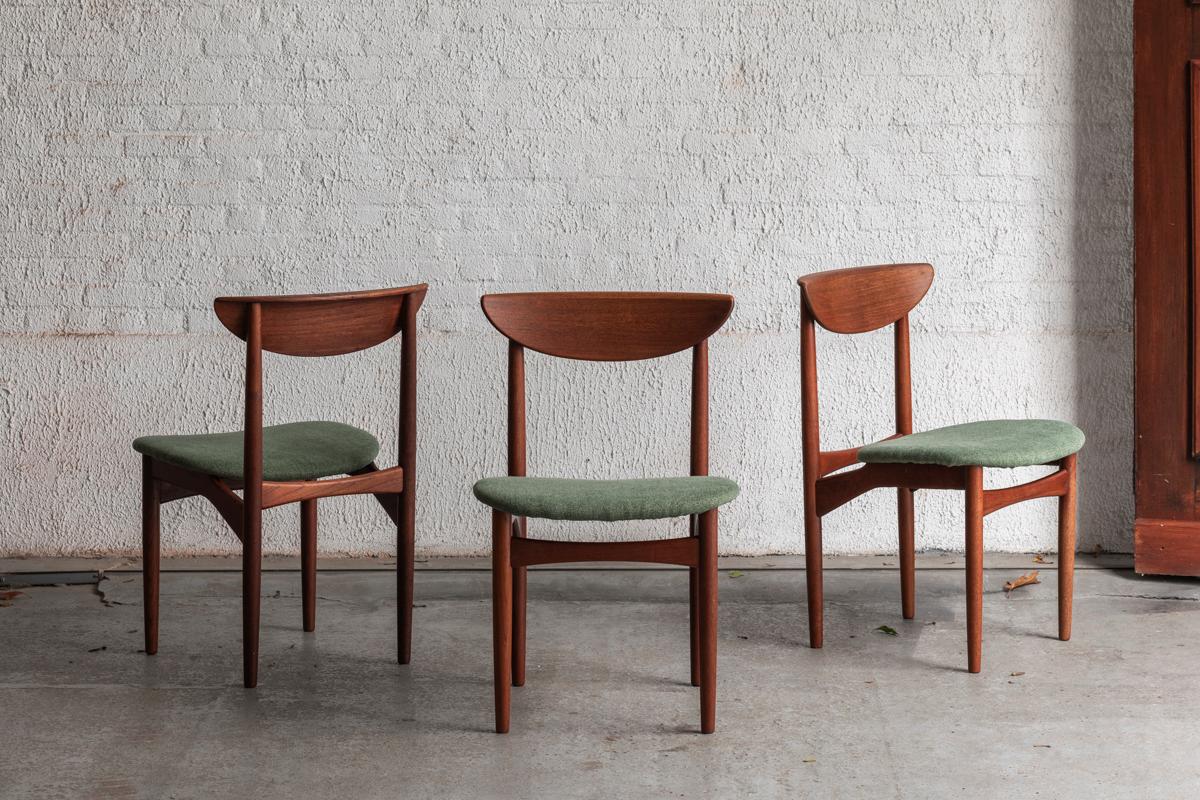 Scandinavian Modern Kurt Østervig Set of 6 Dining Chairs 'Model 107' for KP Mobler, Denmark, 1960s