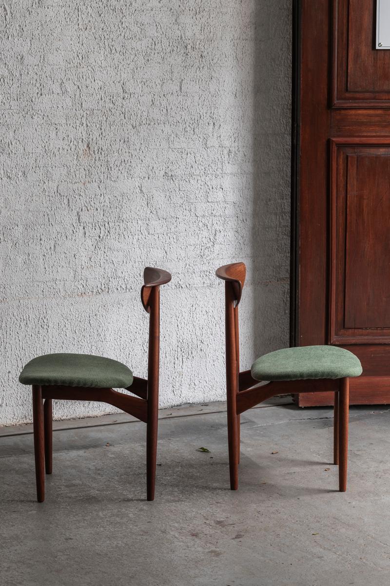 Mid-20th Century Kurt Østervig Set of 6 Dining Chairs 'Model 107' for KP Mobler, Denmark, 1960s