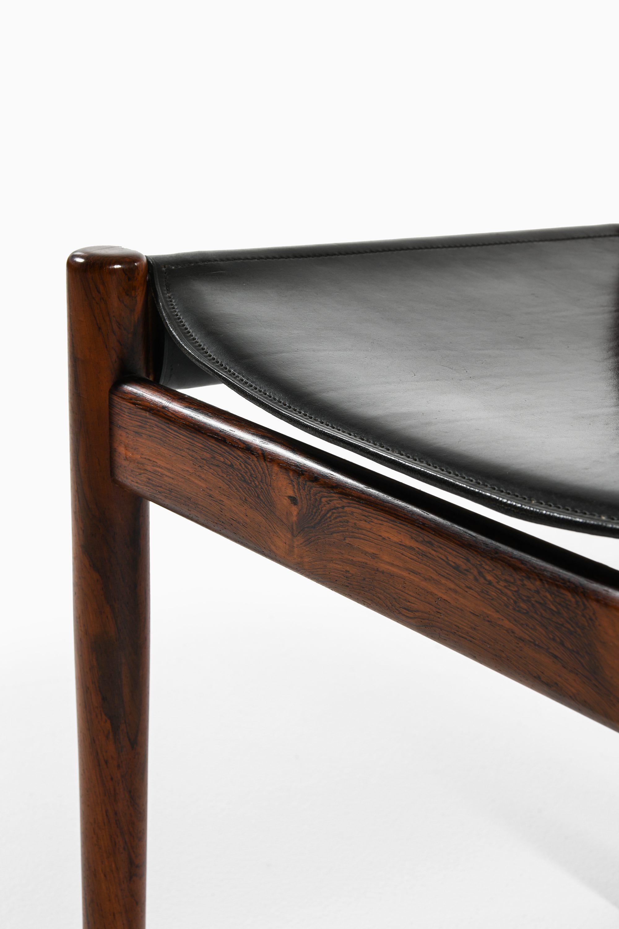 20th Century Kurt Østervig Set of 8 Dining Chairs in Rosewood and Leather, Denmark 1960s For Sale