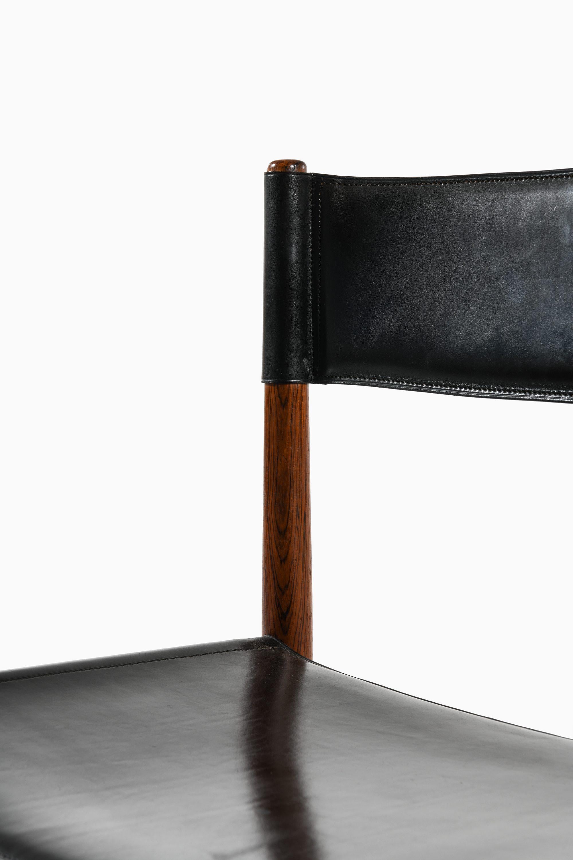 Kurt Østervig Set of 8 Dining Chairs in Rosewood and Leather, Denmark 1960s For Sale 1