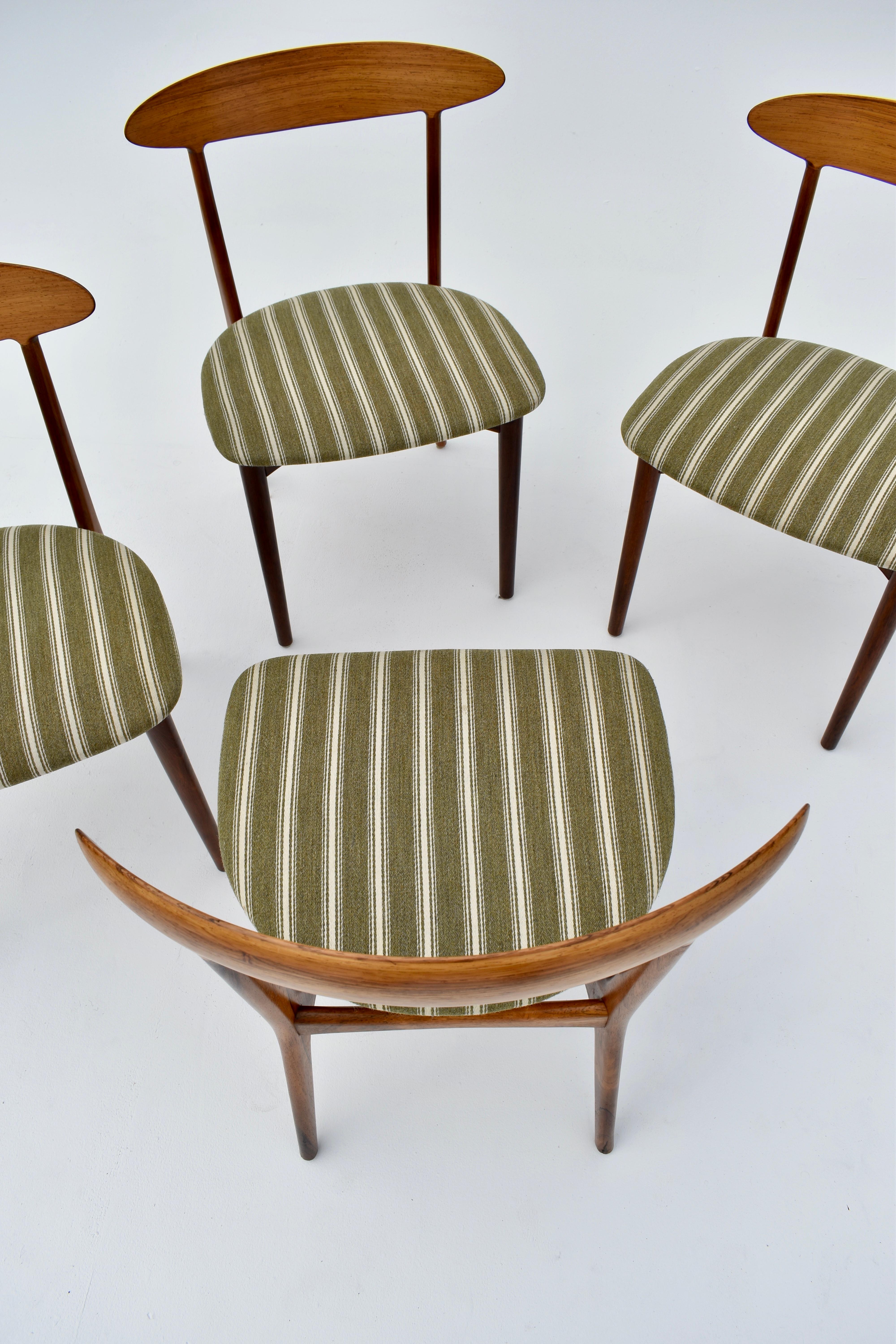 Kurt stervig - Ensemble de quatre chaises de salle à manger en bois de rose des années 1960 pour Brande Mbelindustri en vente 3