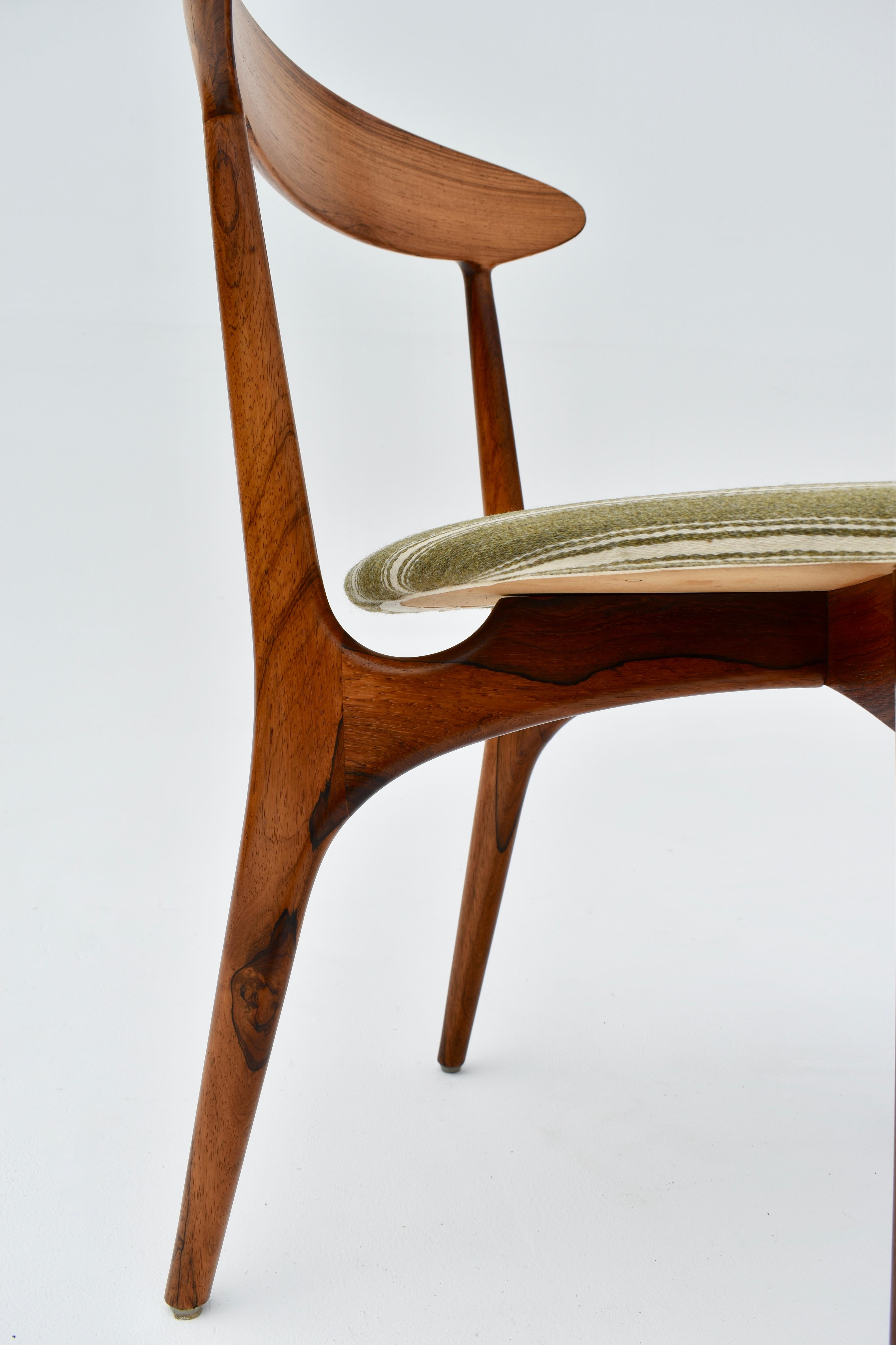 Kurt stervig - Ensemble de quatre chaises de salle à manger en bois de rose des années 1960 pour Brande Mbelindustri en vente 9