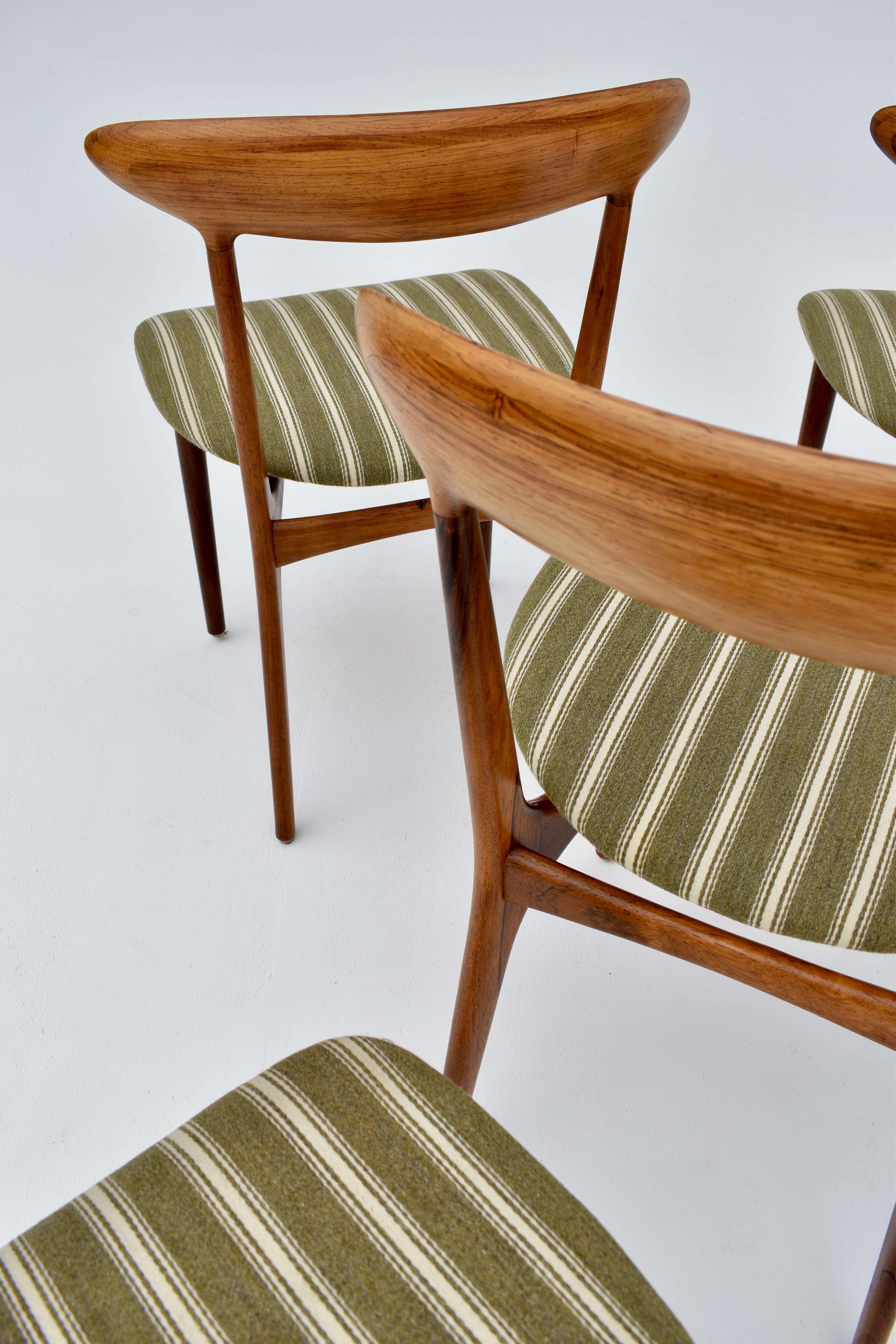 Scandinave moderne Kurt stervig - Ensemble de quatre chaises de salle à manger en bois de rose des années 1960 pour Brande Mbelindustri en vente