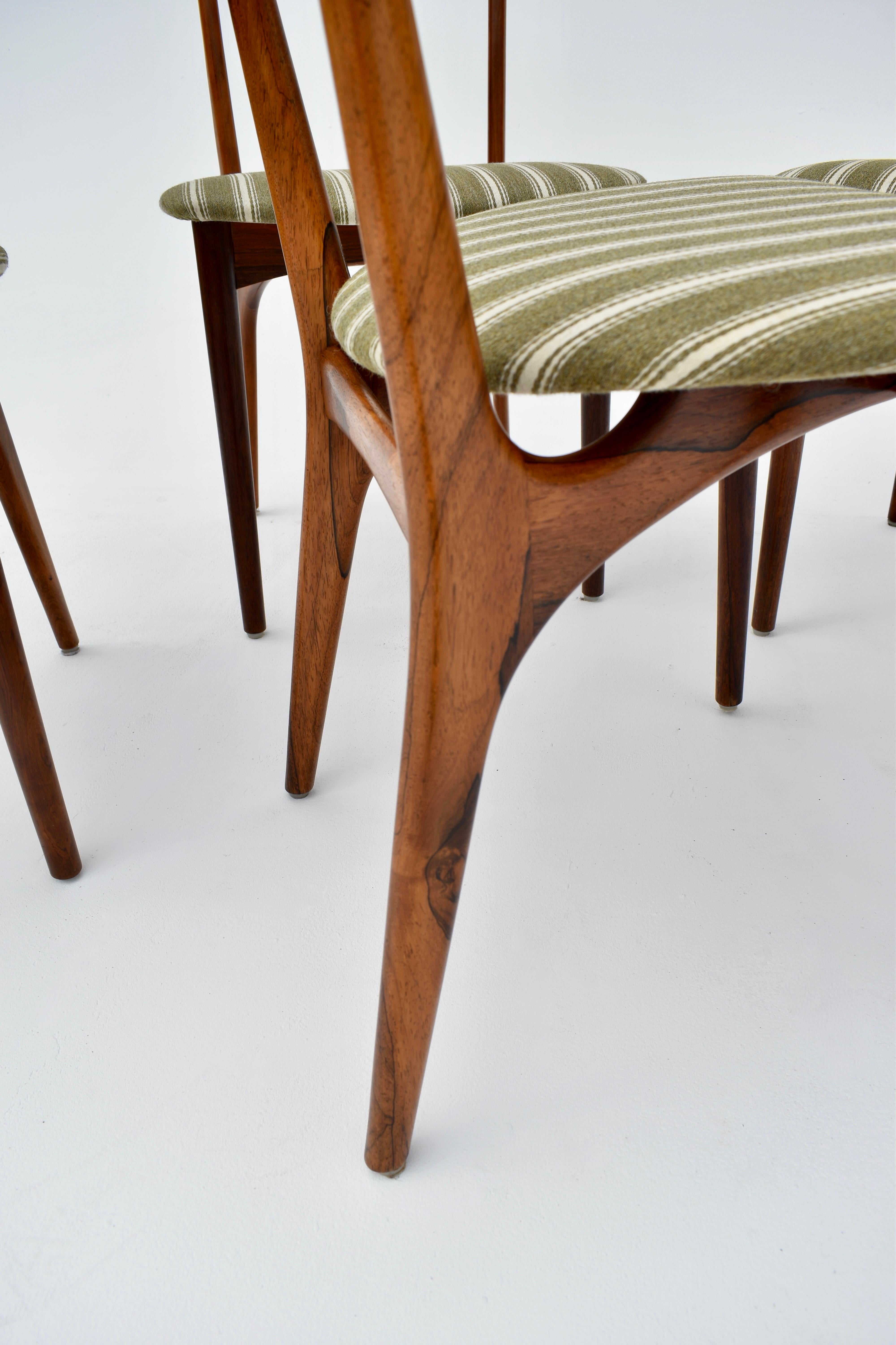Kurt stervig - Ensemble de quatre chaises de salle à manger en bois de rose des années 1960 pour Brande Mbelindustri Bon état - En vente à Shepperton, Surrey