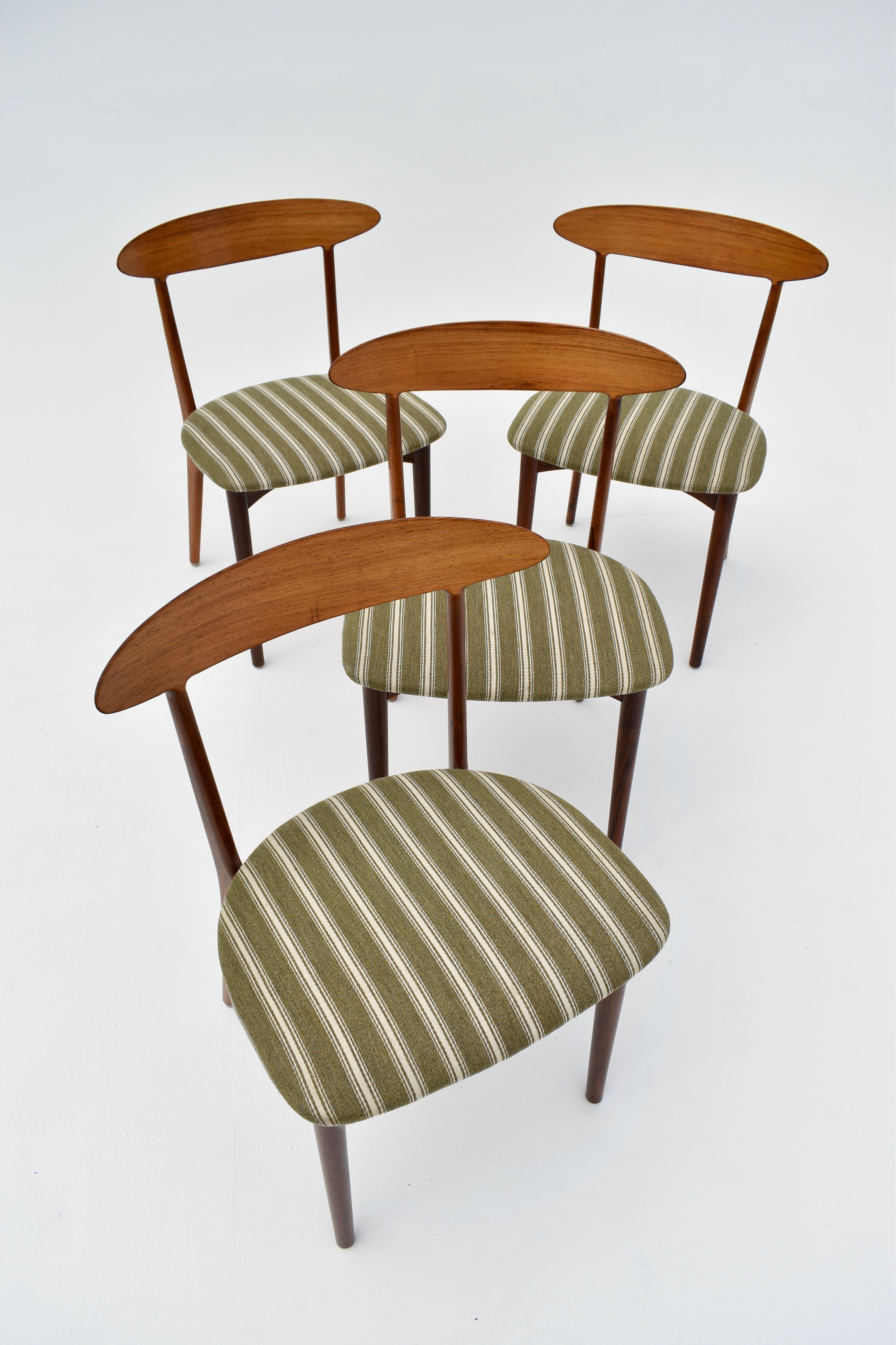 Milieu du XXe siècle Kurt stervig - Ensemble de quatre chaises de salle à manger en bois de rose des années 1960 pour Brande Mbelindustri en vente