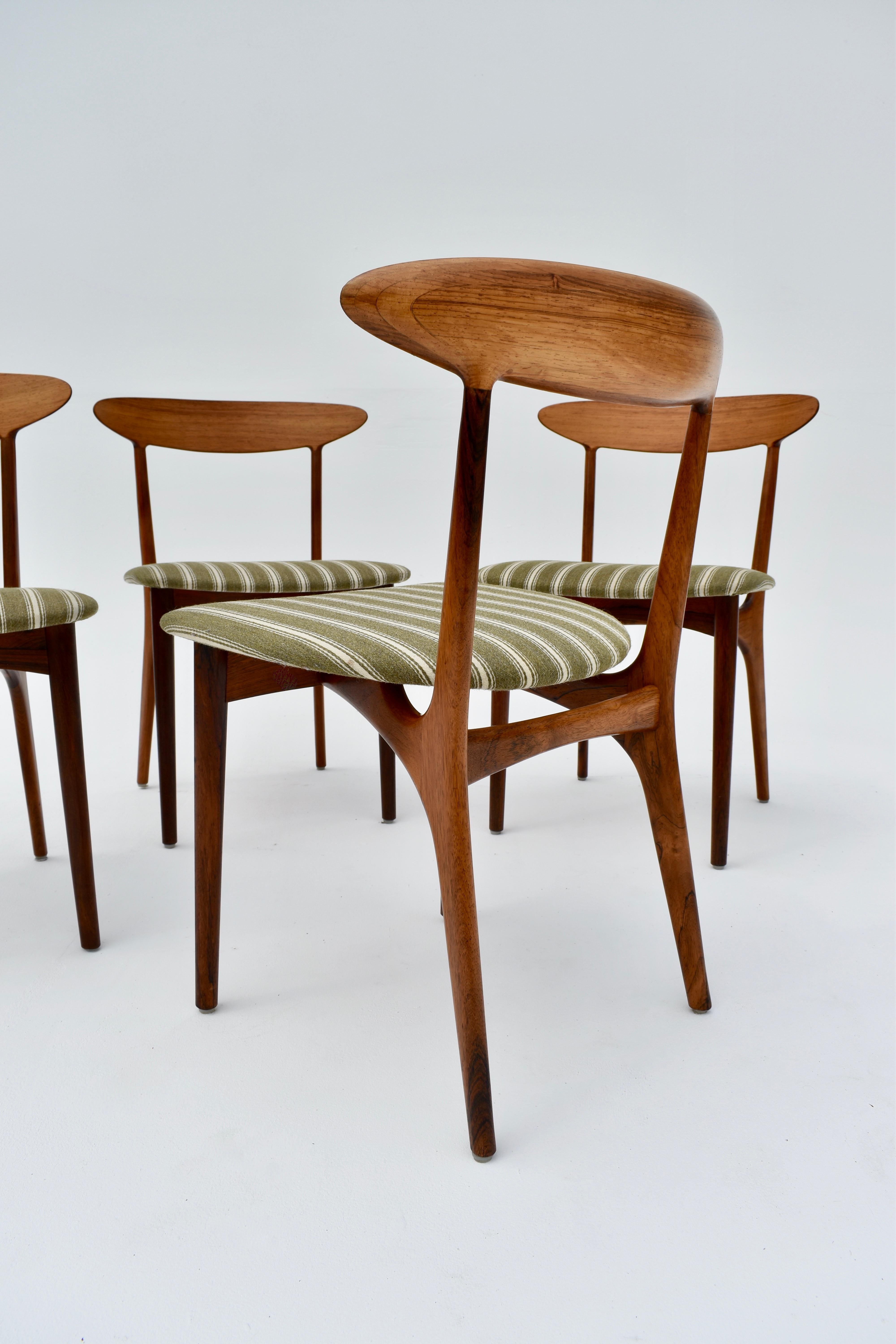 Kurt stervig - Ensemble de quatre chaises de salle à manger en bois de rose des années 1960 pour Brande Mbelindustri en vente 1