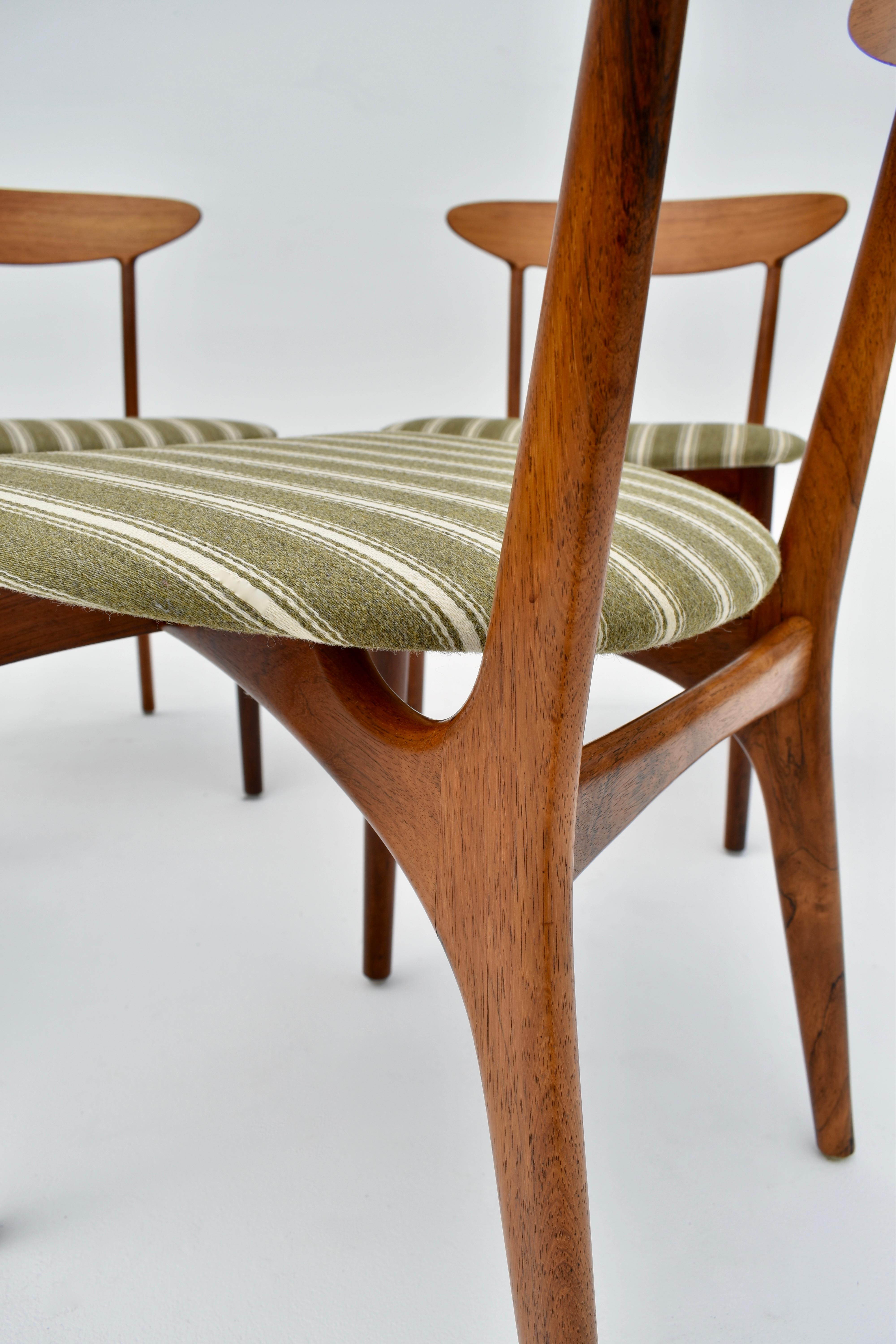 Kurt stervig - Ensemble de quatre chaises de salle à manger en bois de rose des années 1960 pour Brande Mbelindustri en vente 2