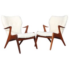 Kurt Østervig Set of Lounge Chairs in Sheepskin