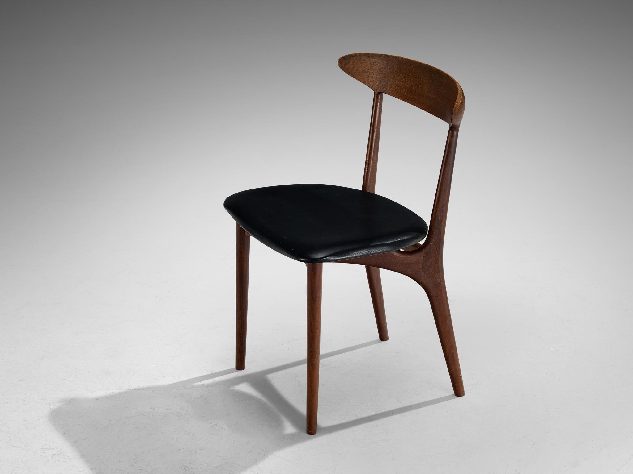 Kurt Østervig Set di sei sedie da pranzo in Wood e similpelle in vendita 4