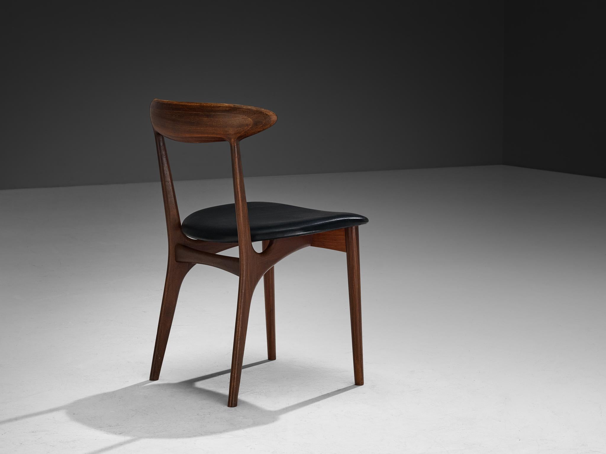Kurt Østervig Set di sei sedie da pranzo in Wood e similpelle in vendita 5