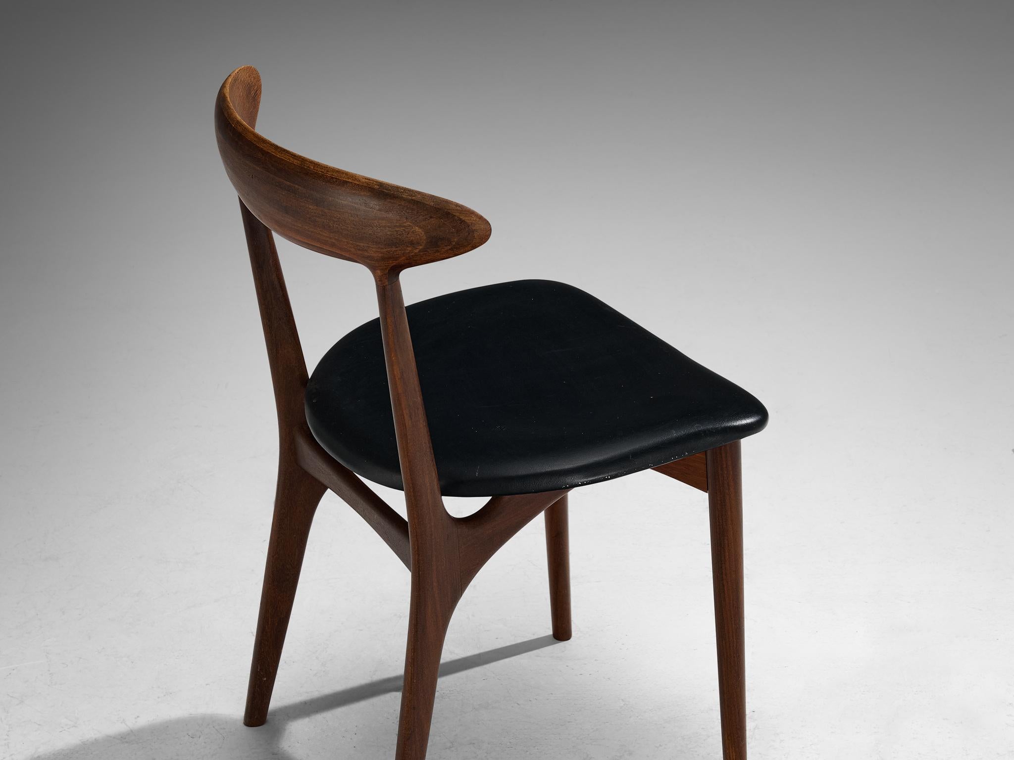 Kurt Østervig Set di sei sedie da pranzo in Wood e similpelle in vendita 6