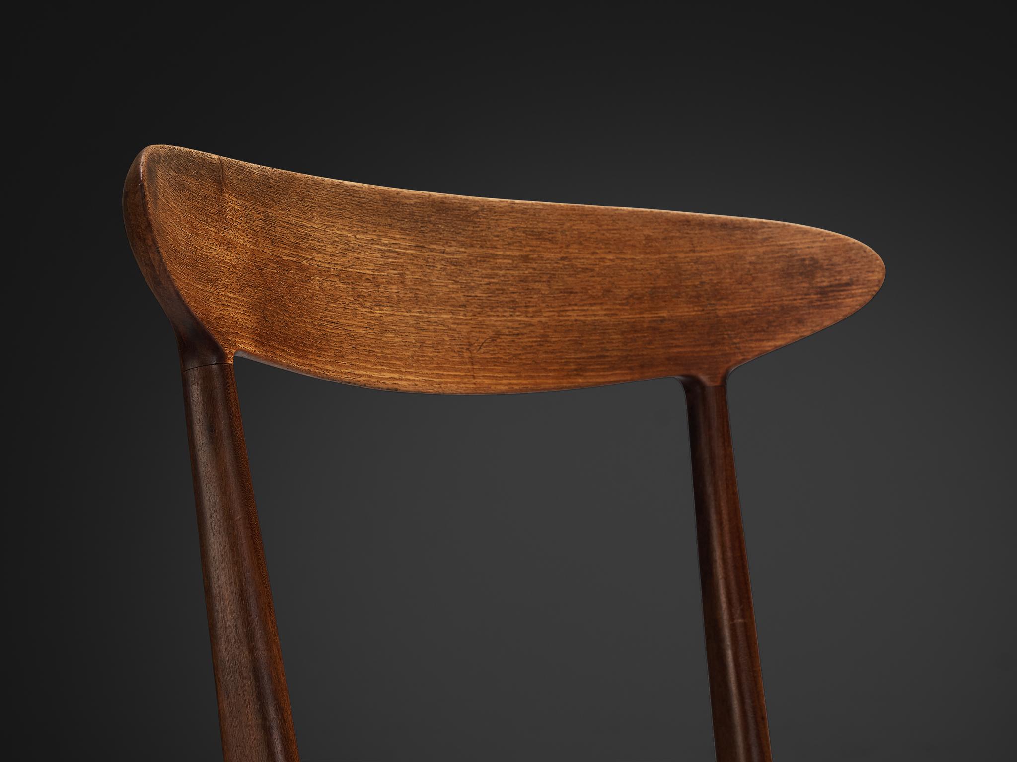 Kurt Østervig Set di sei sedie da pranzo in Wood e similpelle in vendita 2