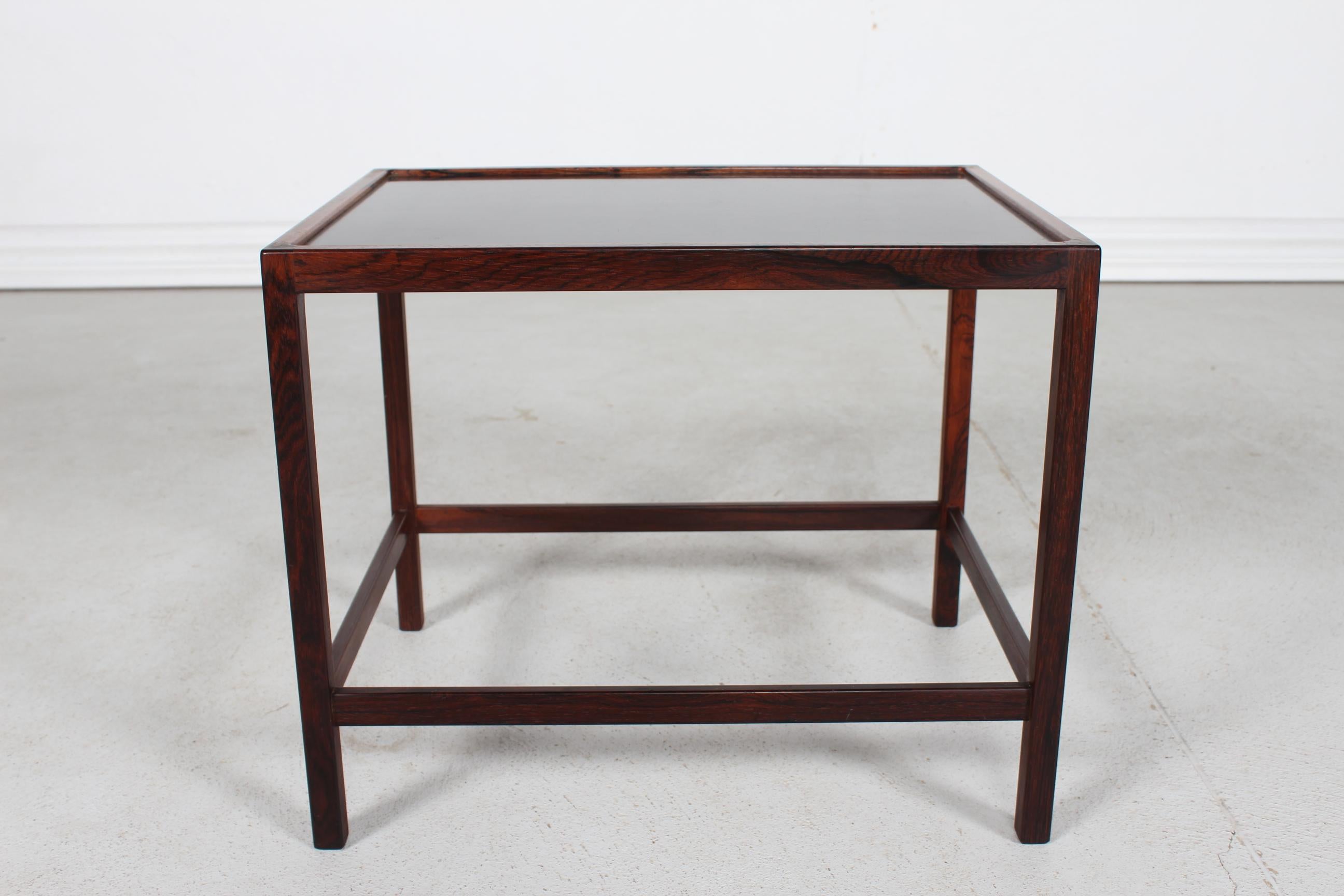 Kurt Østervig Side Table of Rosewood and Black Formica Made in Denmark in 1960s In Good Condition For Sale In Aarhus C, DK