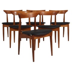 Kurt Østervig, six chaises de salle à manger, Danemark, années 1960