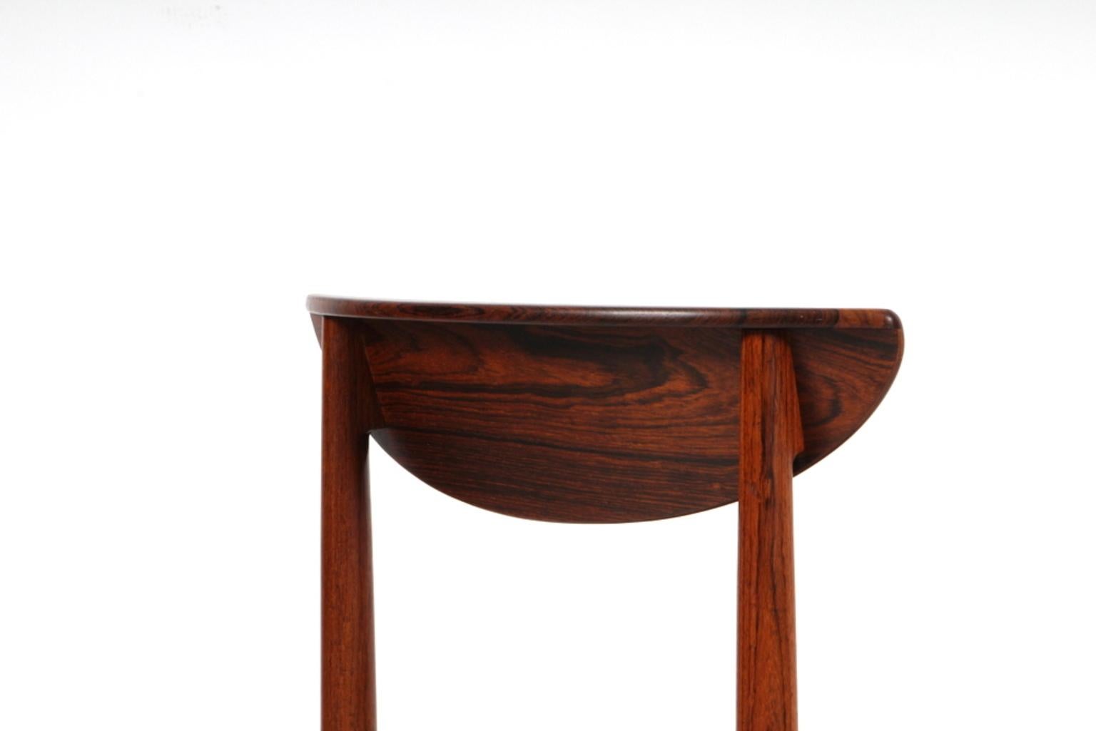 Scandinavian Modern Kurt Østervig, Six Dining Chairs in Rosewood and Cognac Aniline Leather