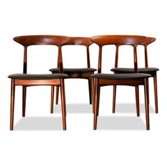 Kurt Østervig Esstischstühle aus massivem Teakholz, Vierer-Set