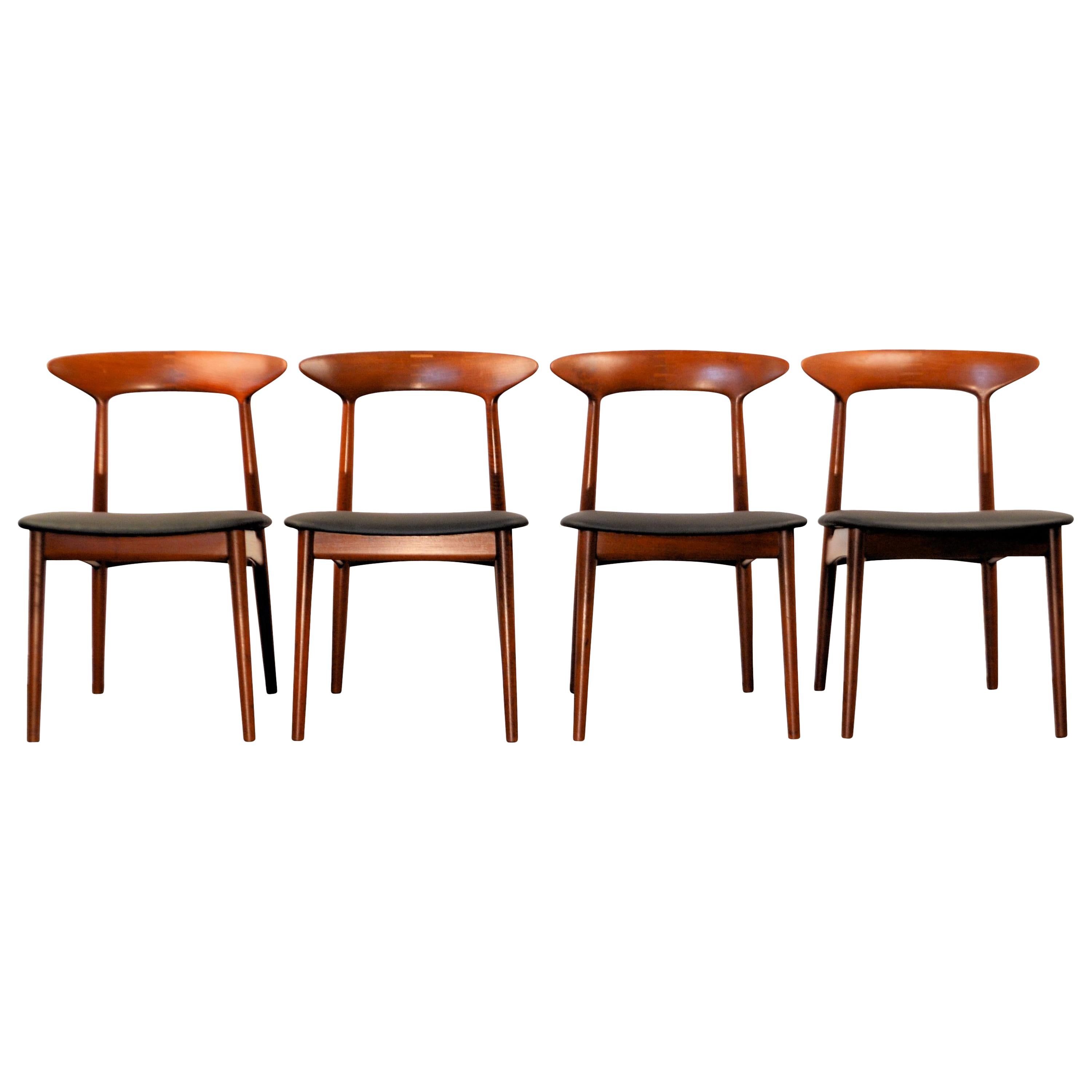 Kurt Østervig Solid Teak Dining Chairs, Set of Four For Sale