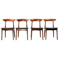 Kurt Østervig Solid Teak Dining Chairs, Set of Four