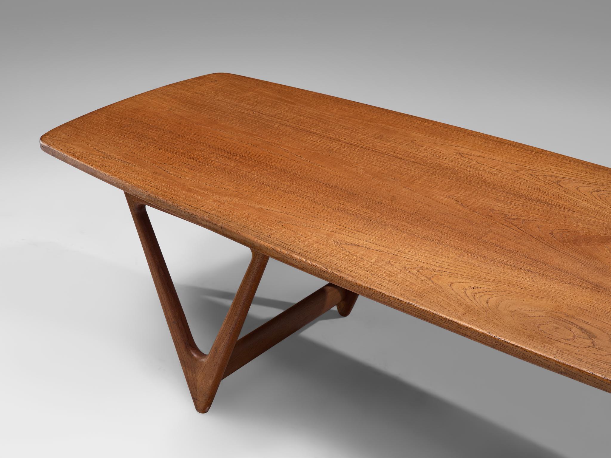 Mid-20th Century Kurt Østervig 'Surfboard' Coffee Table in Teak