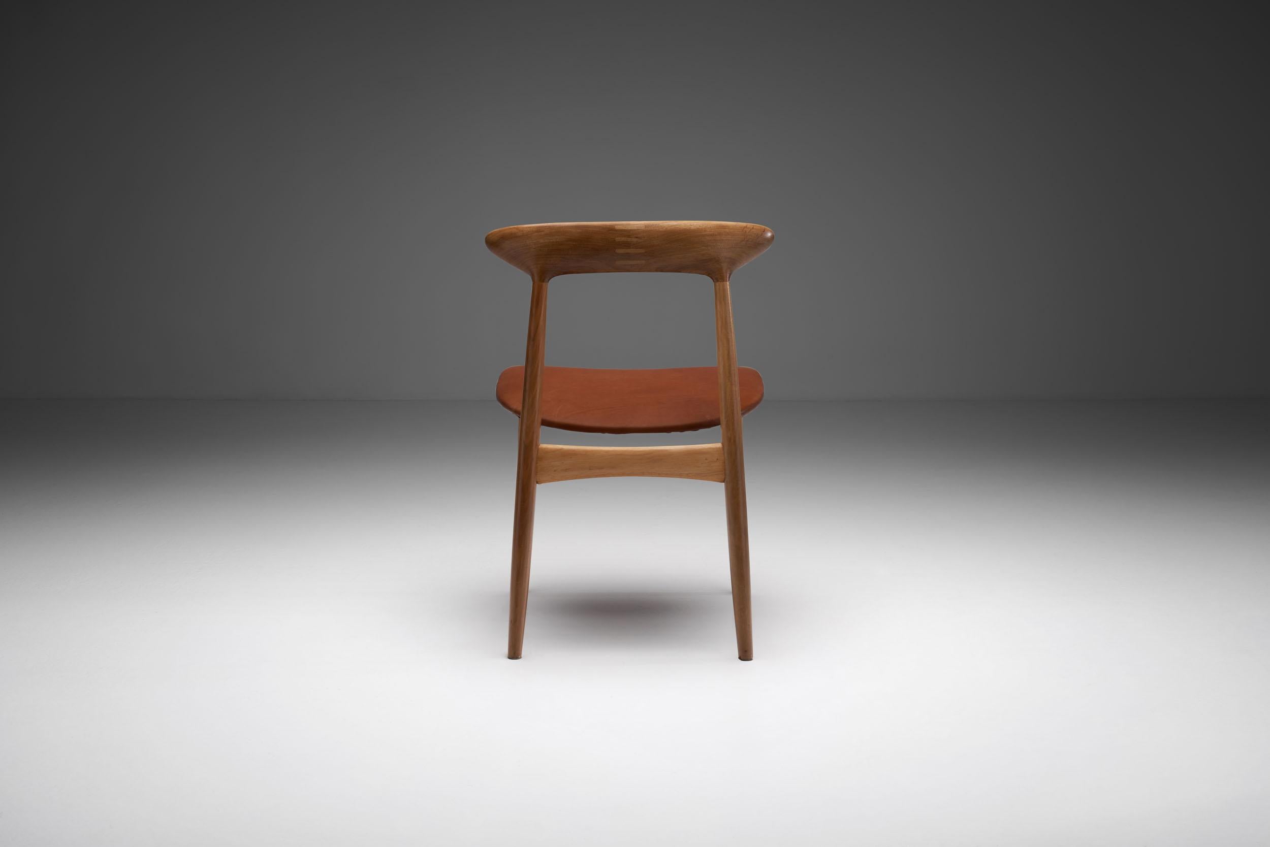 Leather Kurt Østervig Walnut Dining Chair, Denmark 1950s For Sale
