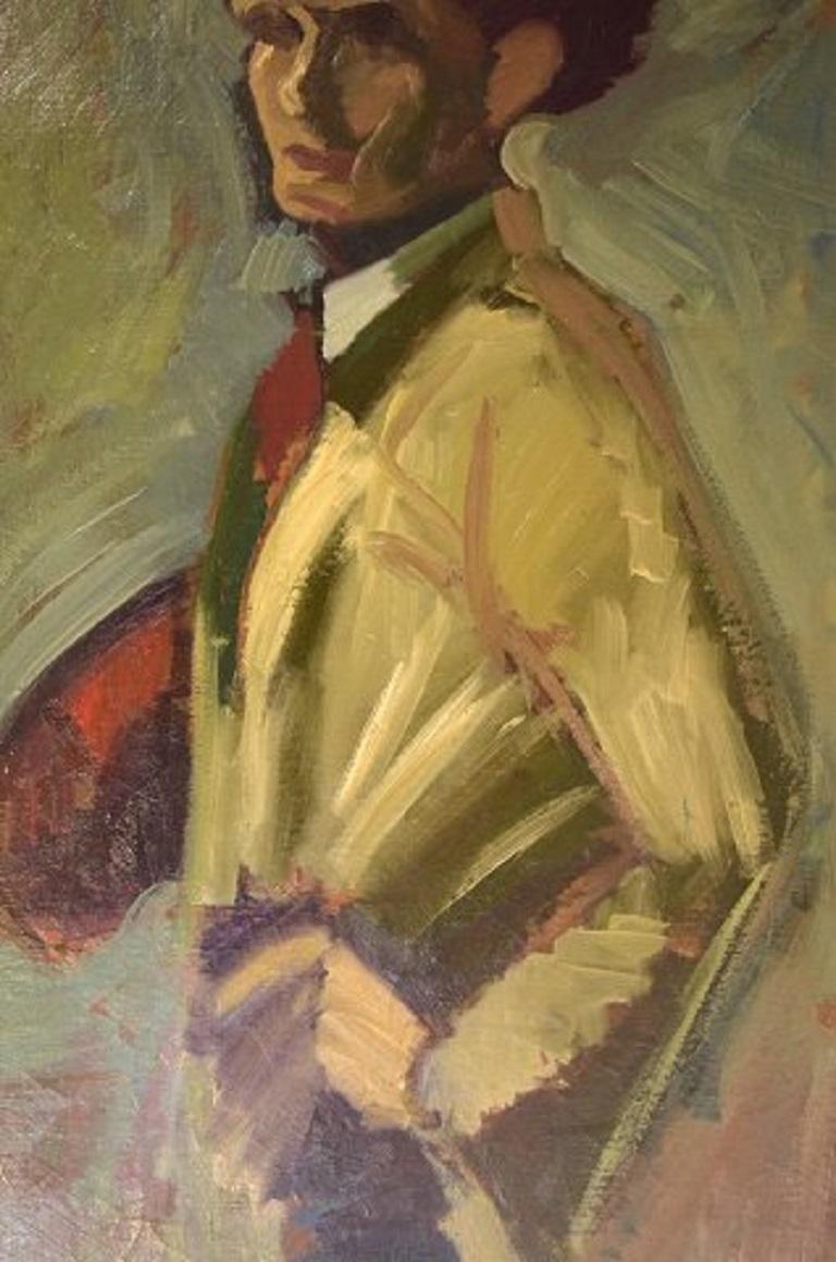 Suédois Kurt Thorsn, Suède, huile sur toile, autoportrait de l'artiste, daté de 1943 en vente