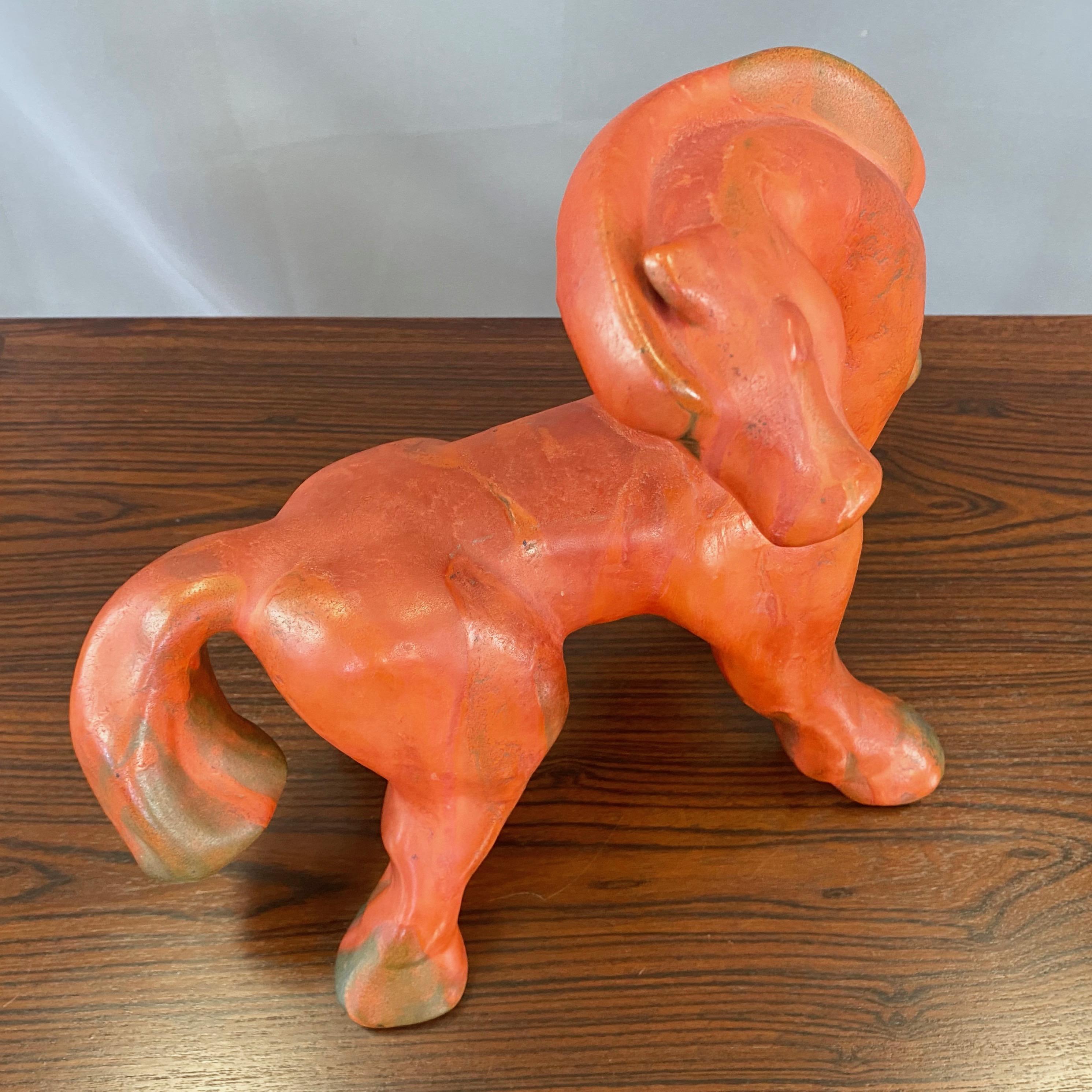 Kurt Tschörner for Ruscha “Vulkano” Glazed Ceramic Horse, 1960s For Sale 4