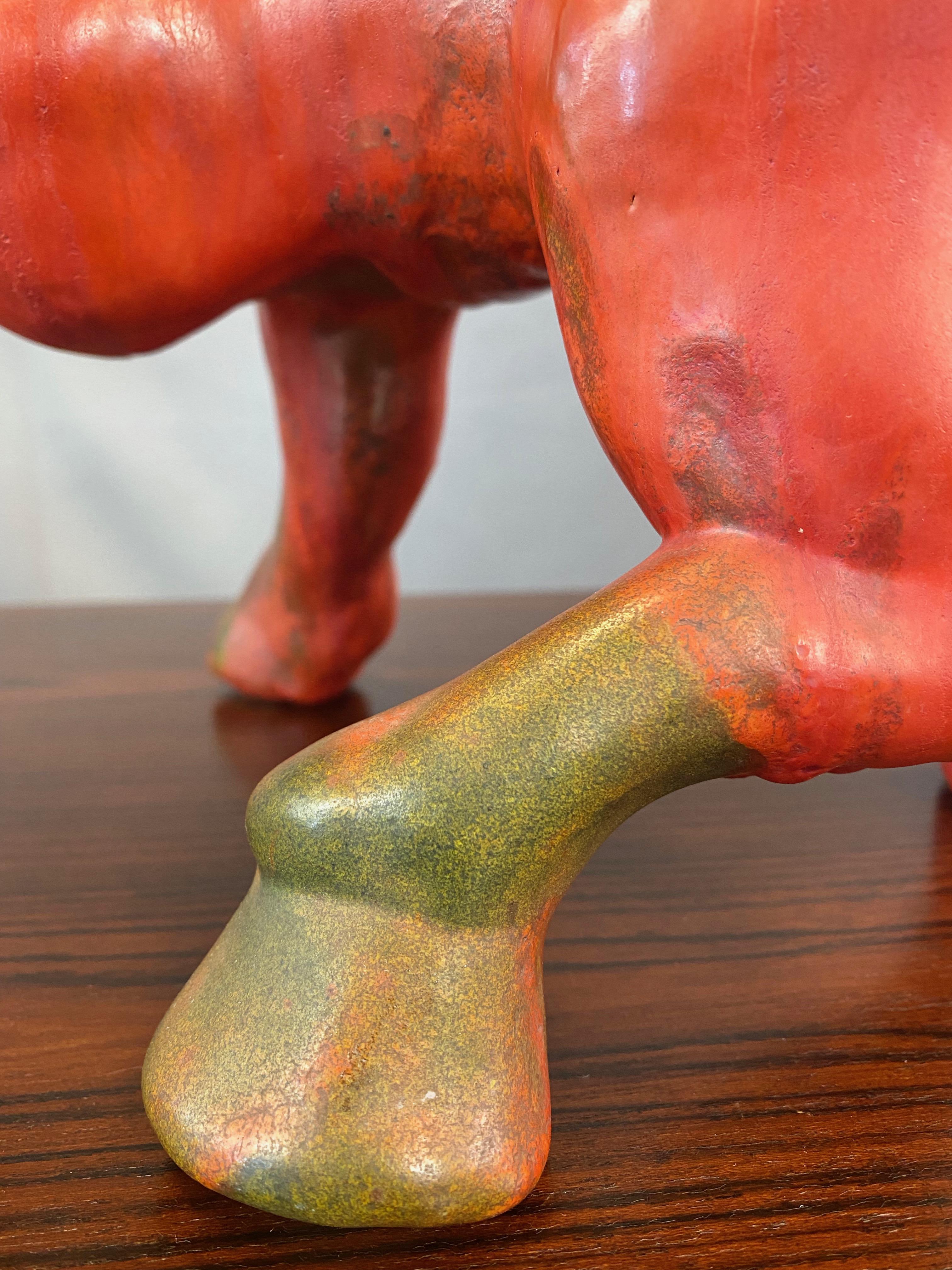 Kurt Tschörner for Ruscha “Vulkano” Glazed Ceramic Horse, 1960s For Sale 7