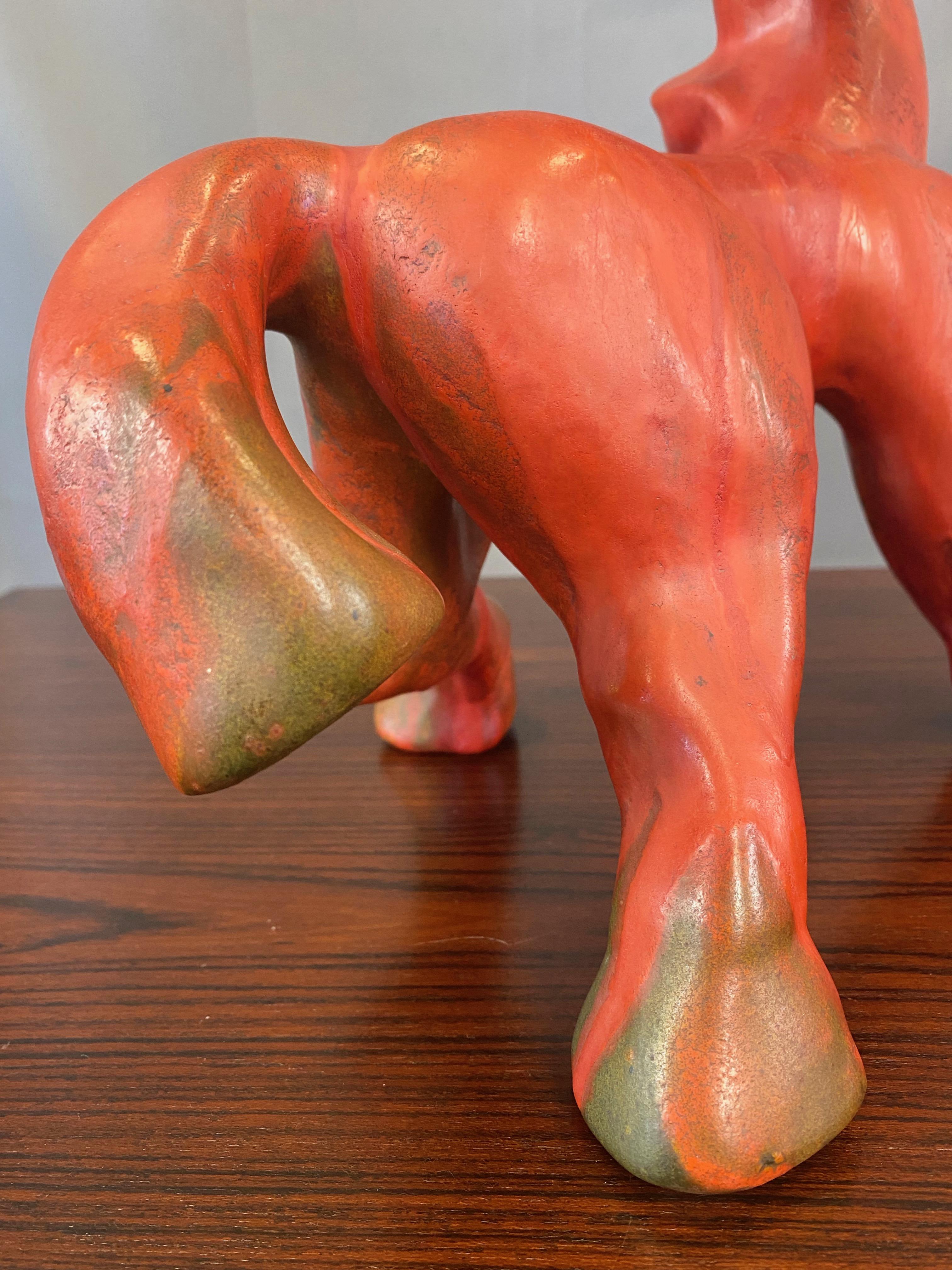 Kurt Tschörner for Ruscha “Vulkano” Glazed Ceramic Horse, 1960s For Sale 8