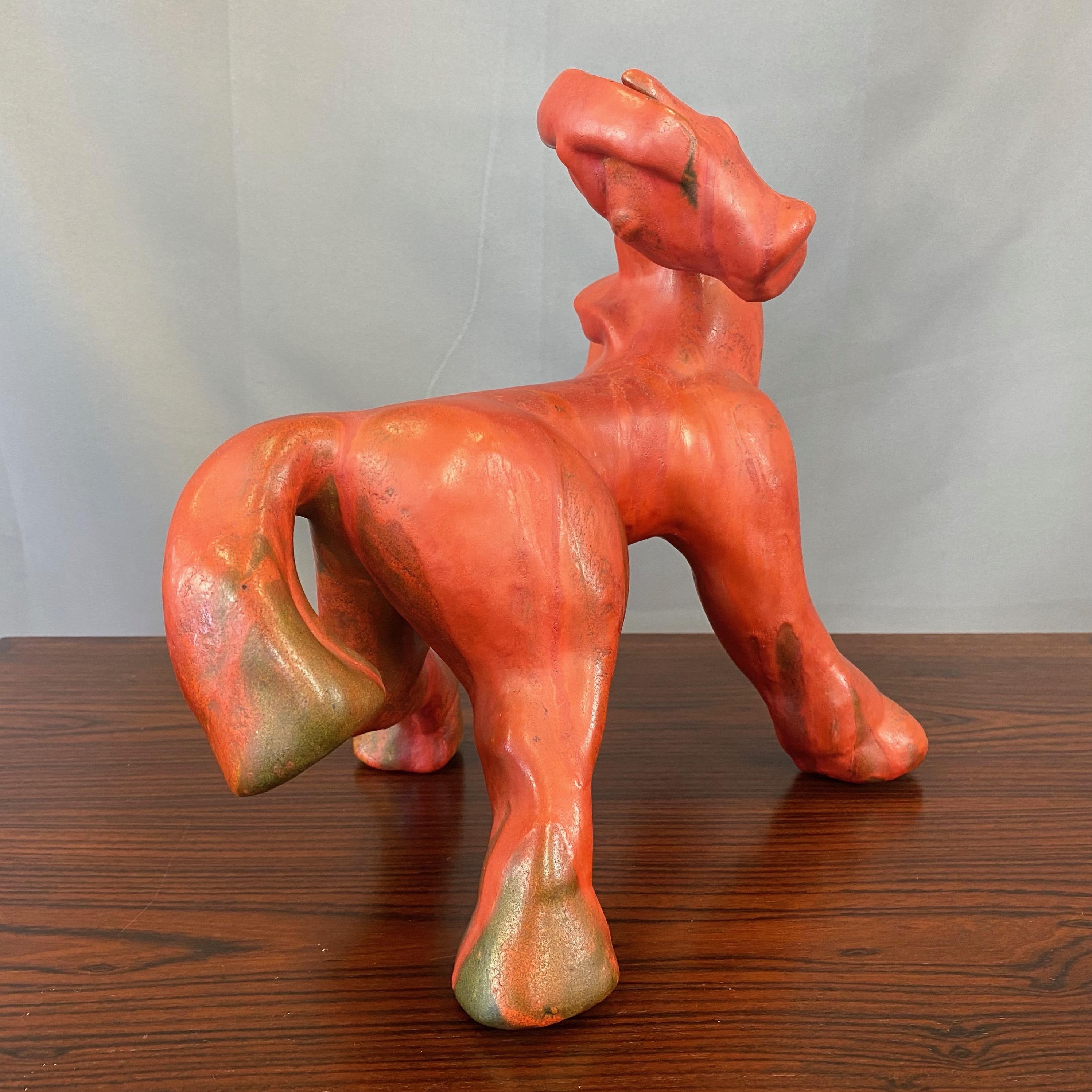 Kurt Tschörner für Ruscha Vulkano-Pferd aus glasierter Keramik, 1960er Jahre (Mitte des 20. Jahrhunderts) im Angebot