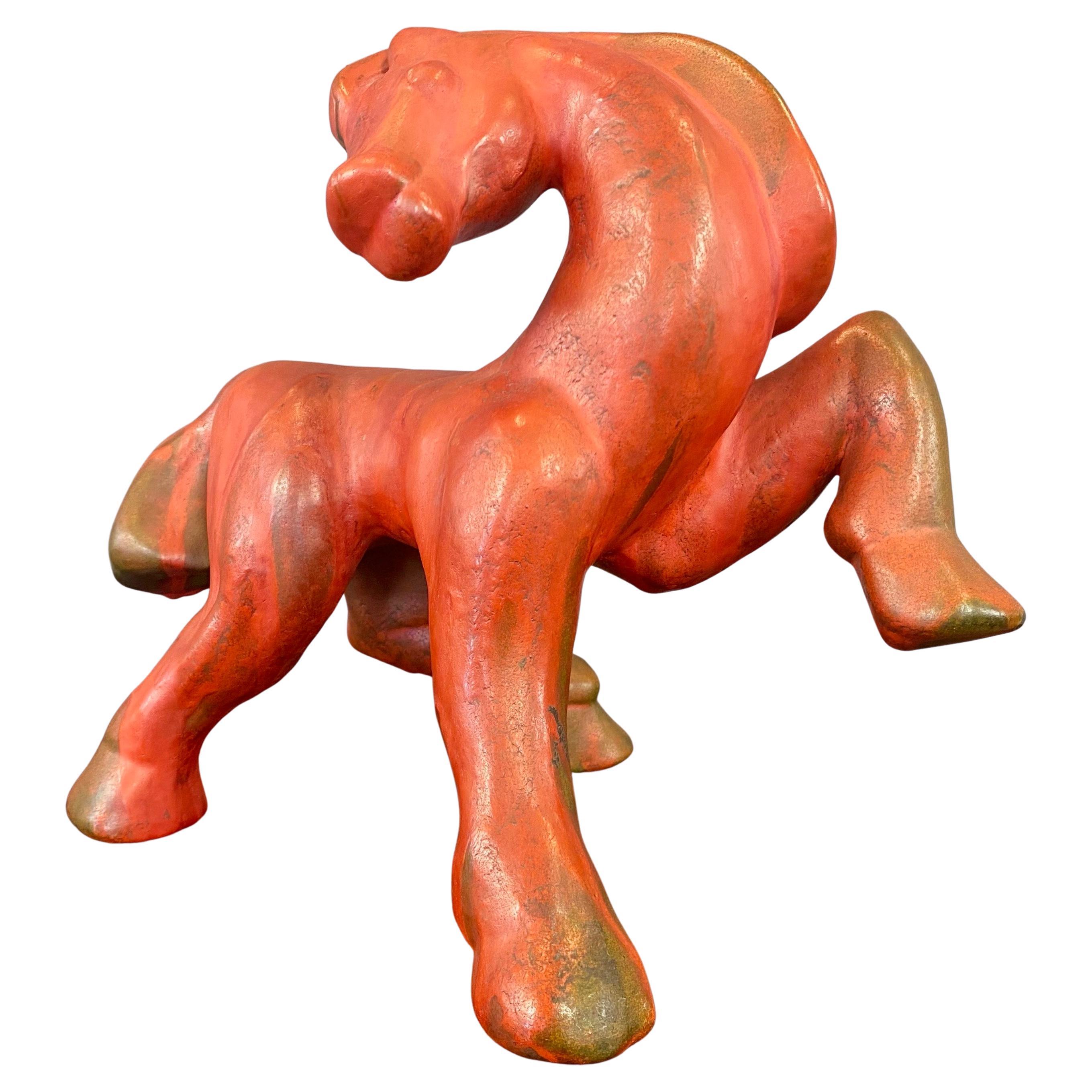 Kurt Tschörner for Ruscha “Vulkano” Glazed Ceramic Horse, 1960s For Sale