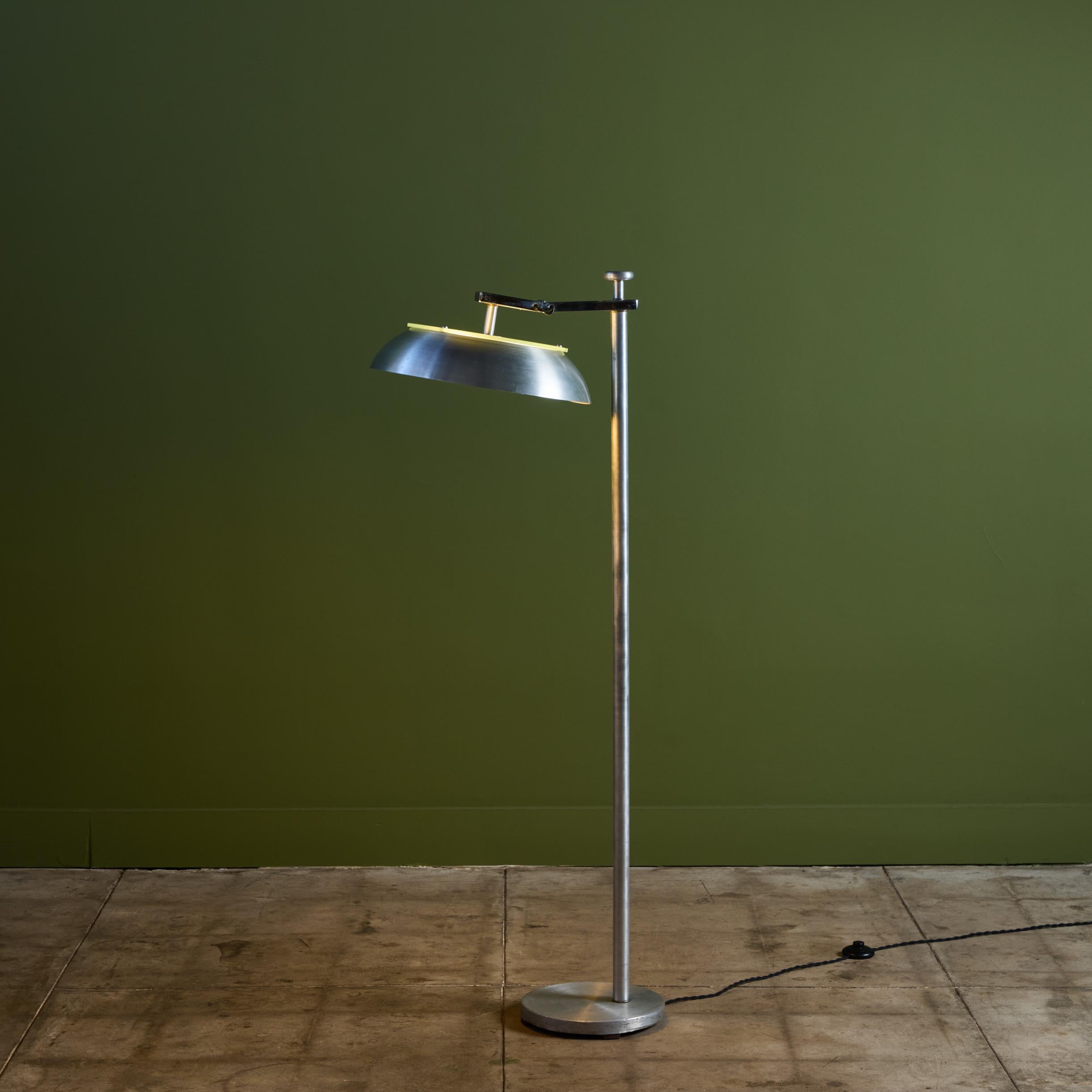 Mid-Century Modern Kurt Versen Aluminum Flip-Top Floor Lamp