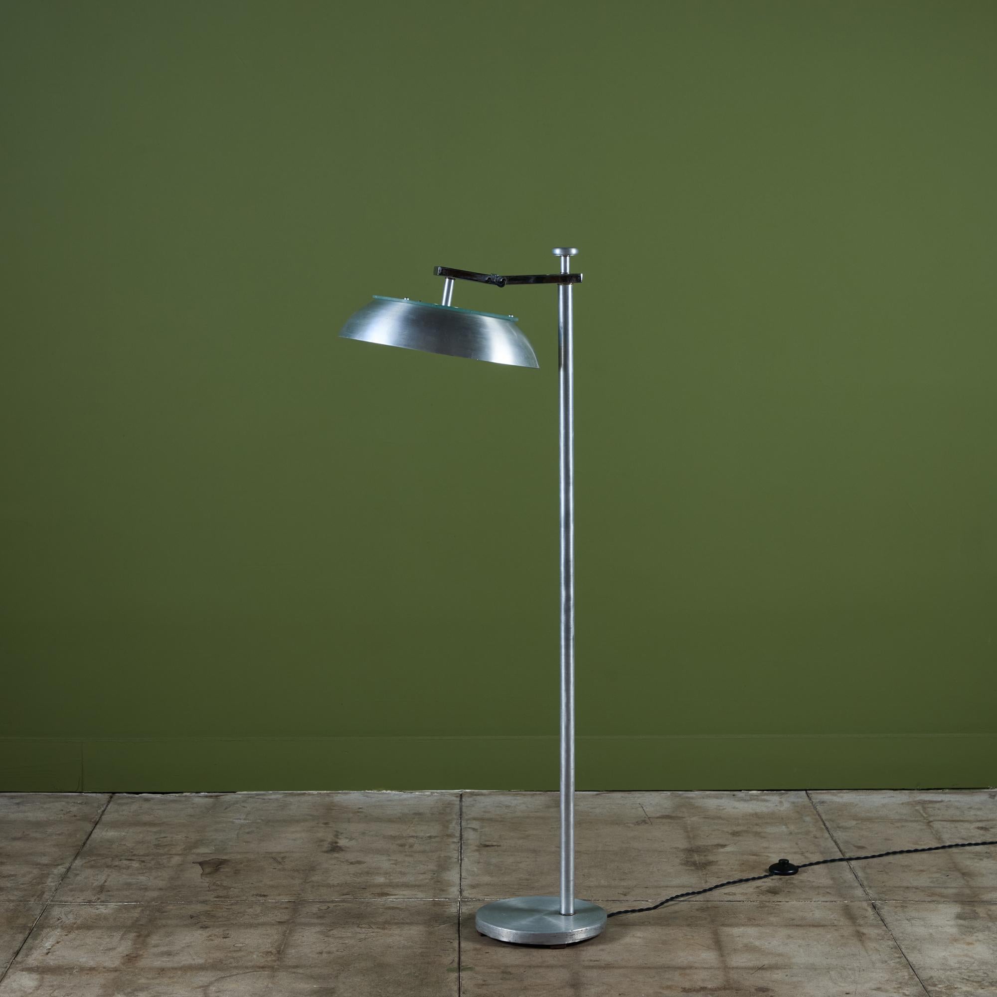 American Kurt Versen Aluminum Flip-Top Floor Lamp