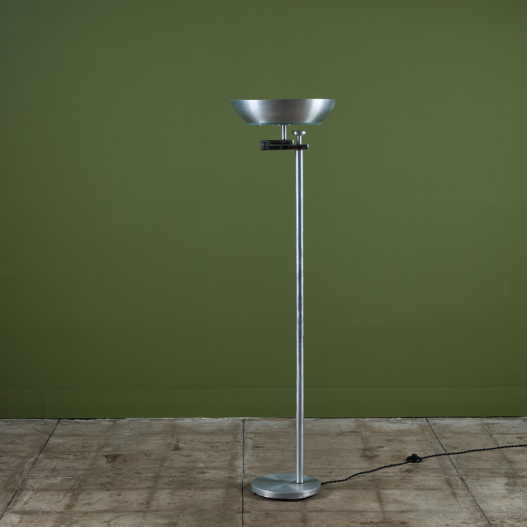 Mid-20th Century Kurt Versen Aluminum Flip-Top Floor Lamp