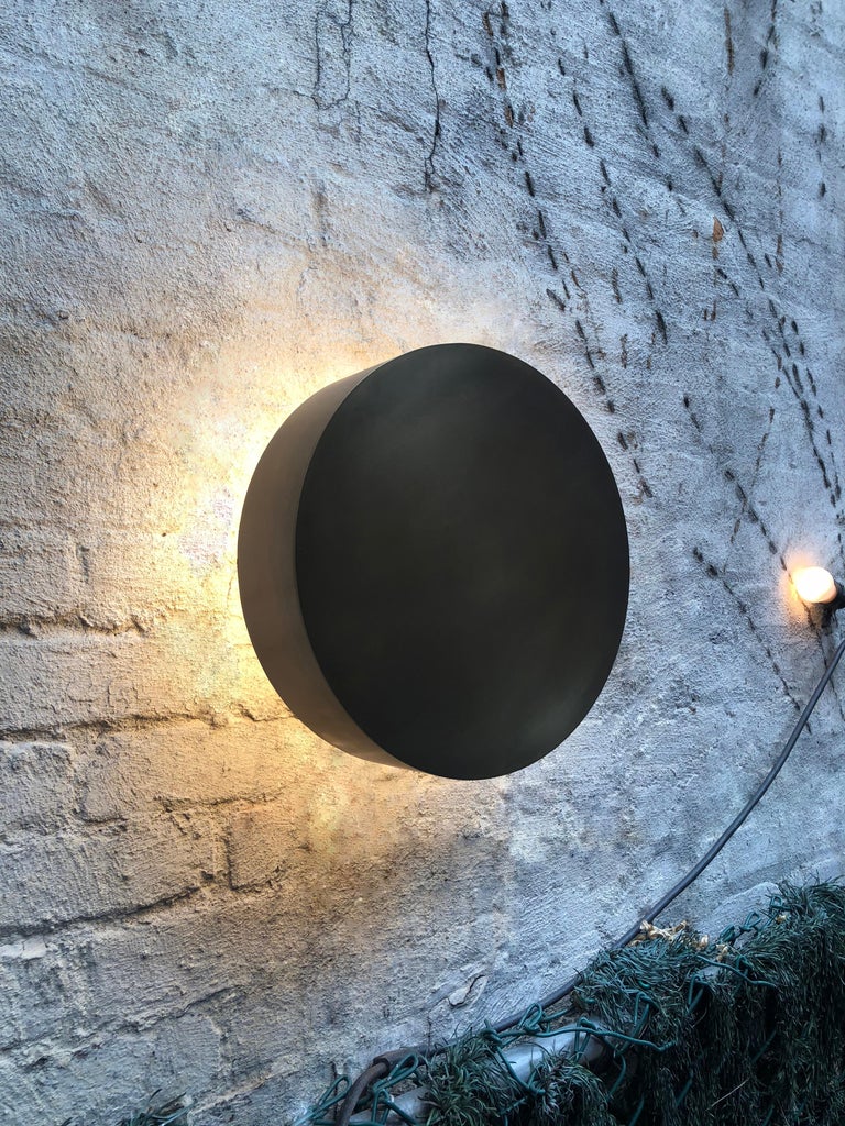 Kurt Versen Designed Patinated Solid Brass Ceiling or Wall Mount Lights