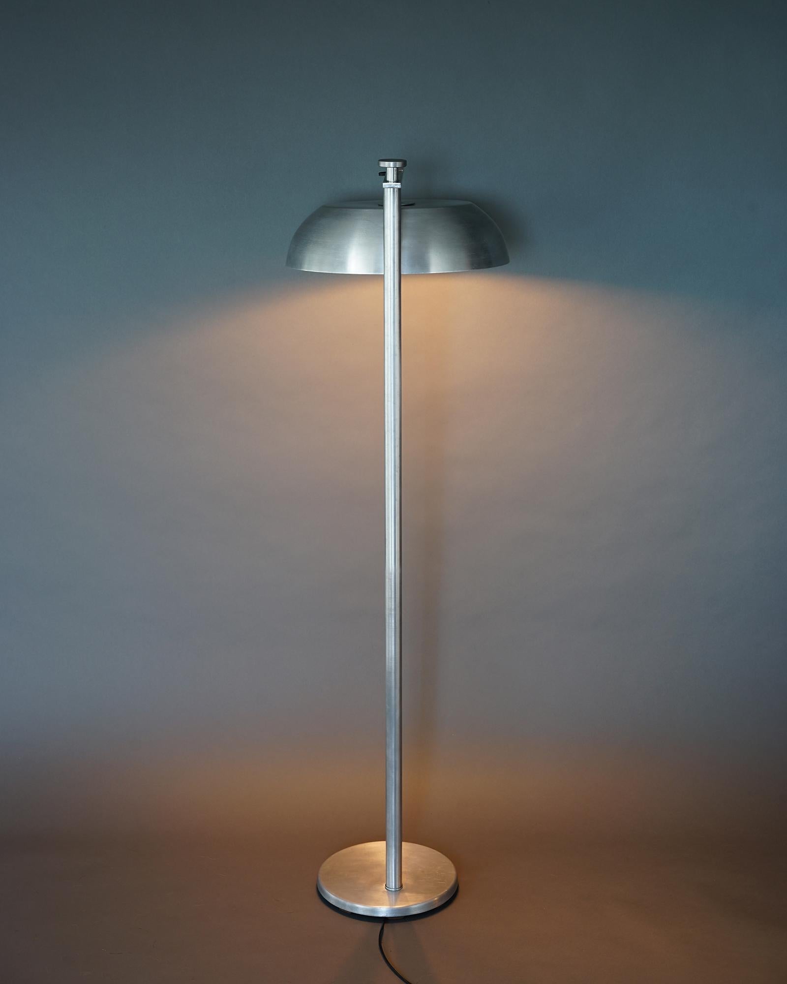 Aluminum Kurt Versen Flip Shade Floor Lamp For Sale