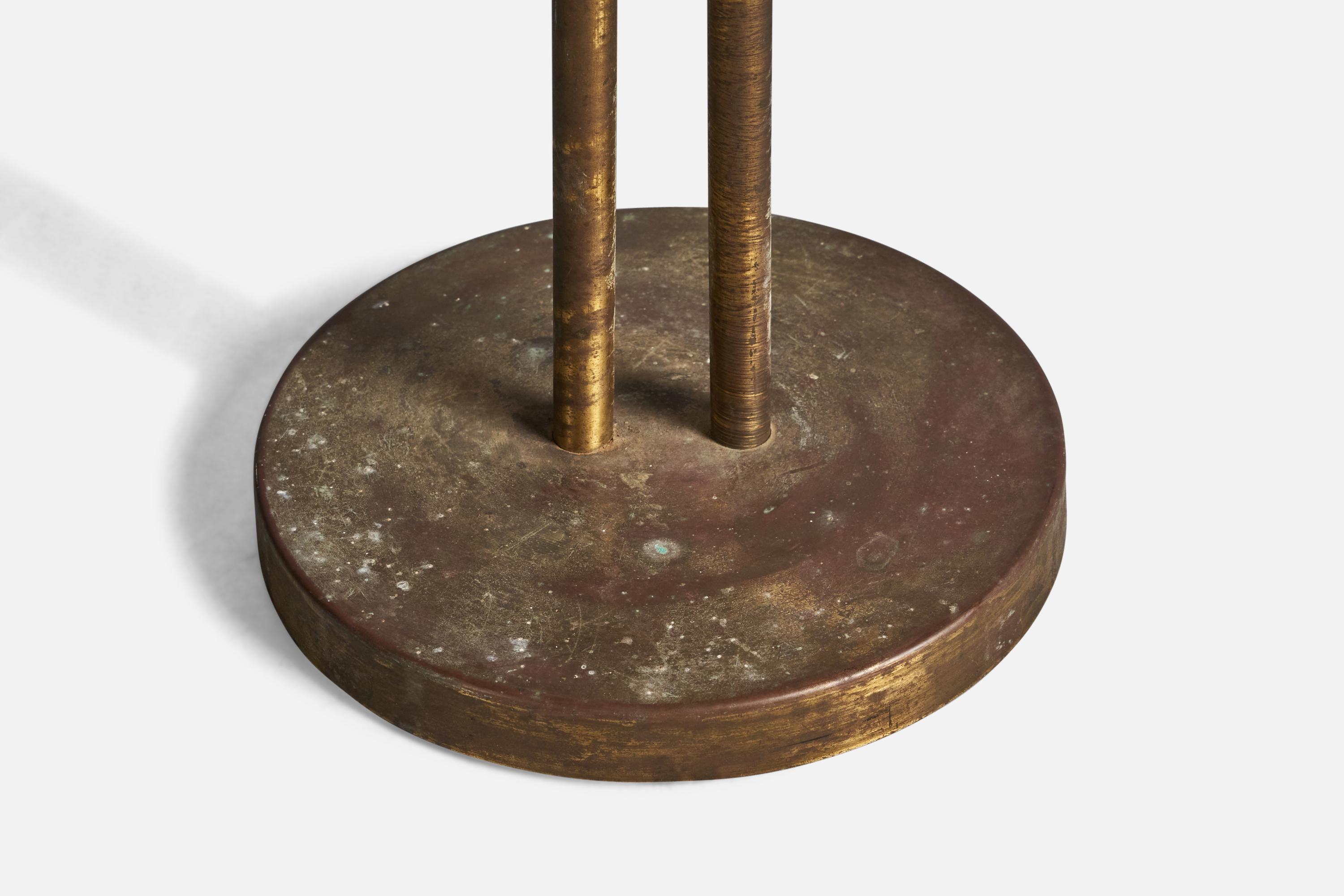 Mid-20th Century Kurt Versen, Floor Lamp, Brass, USA, 1930s For Sale
