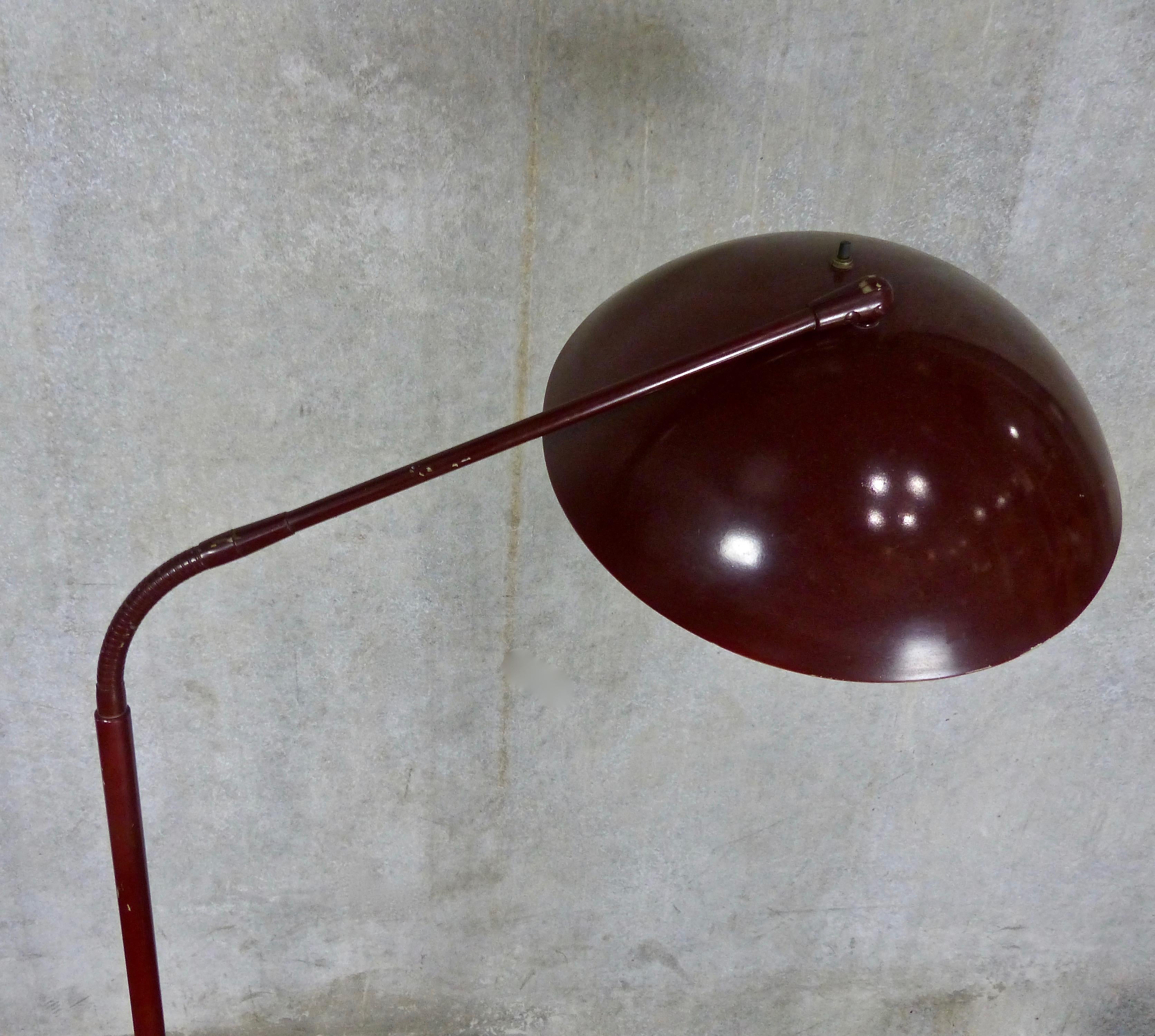 American Kurt Versen Mid-Century Modern Articulating Floor Lamp